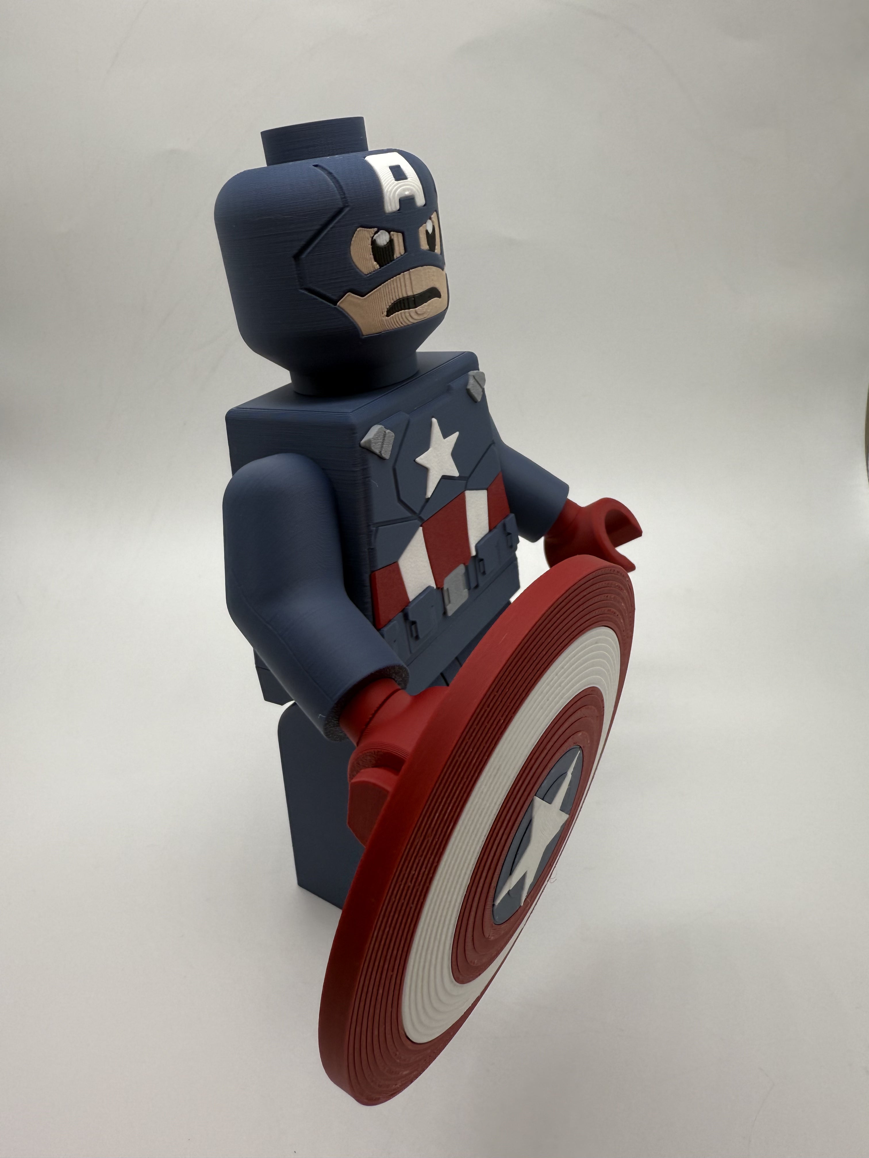 3D Printed Marvel Captain America Large Scale 8.5"- 9.5" Minifigure