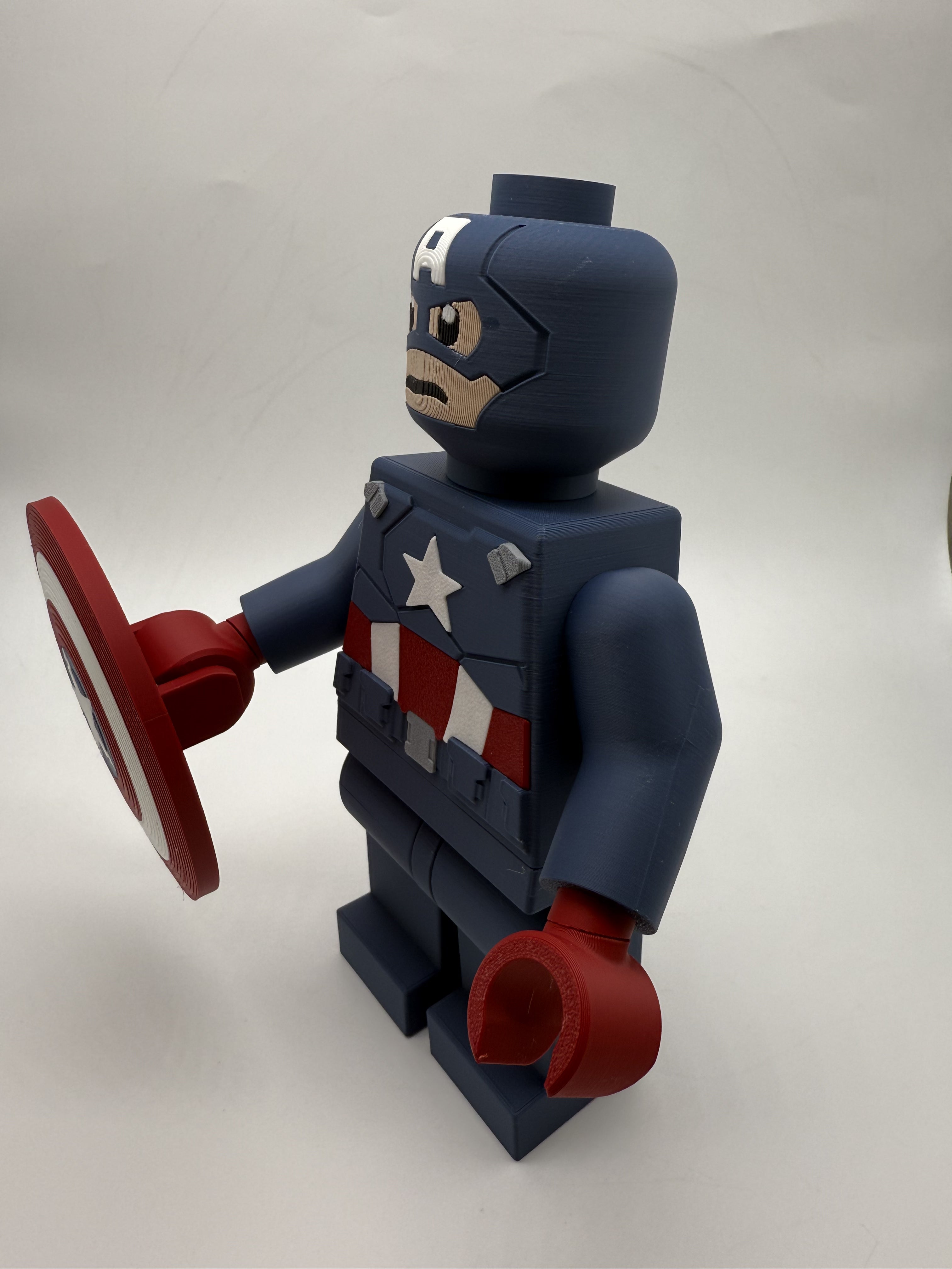 3D Printed Marvel Captain America Large Scale 8.5"- 9.5" Minifigure