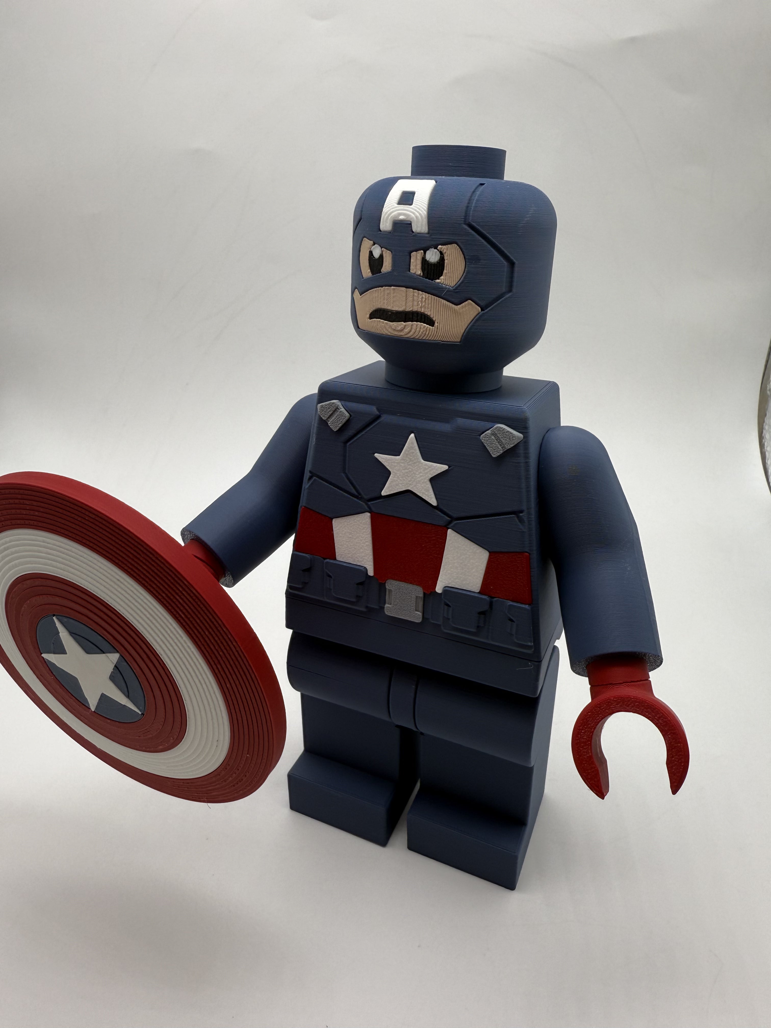 3D Printed Marvel Captain America Large Scale 8.5"- 9.5" Minifigure