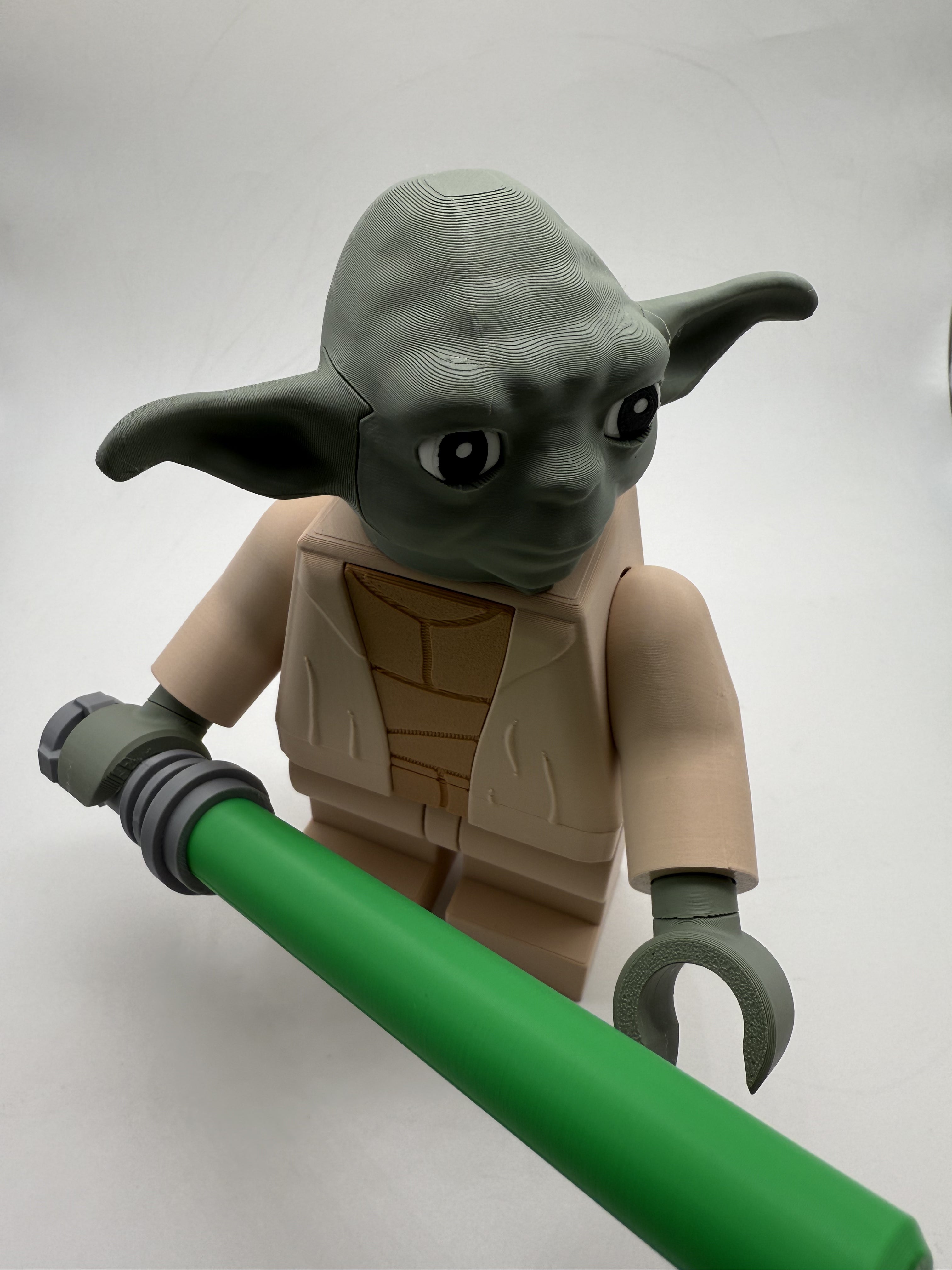 3D Printed Star Wars Yoda Large Scale 8.5"- 9.5" Minifigure