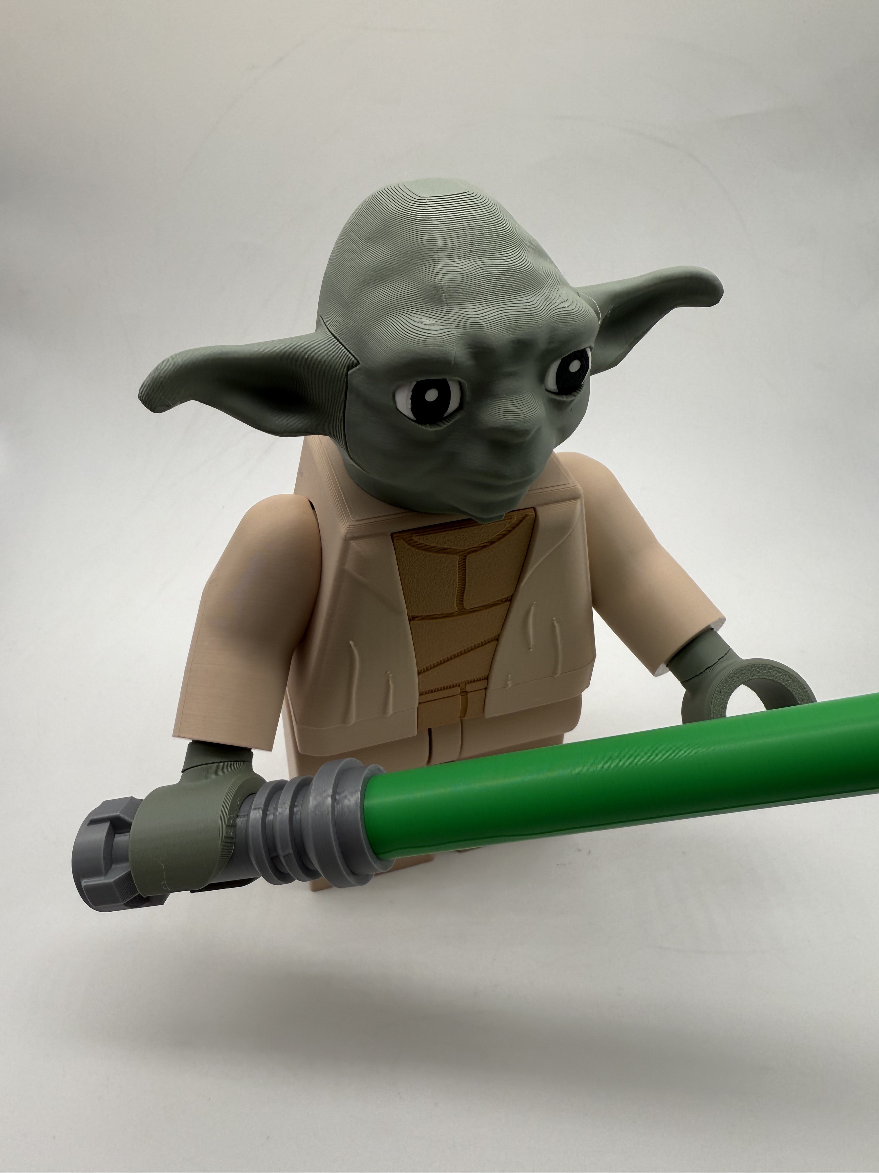 3D Printed Star Wars Yoda Large Scale 8.5"- 9.5" Minifigure