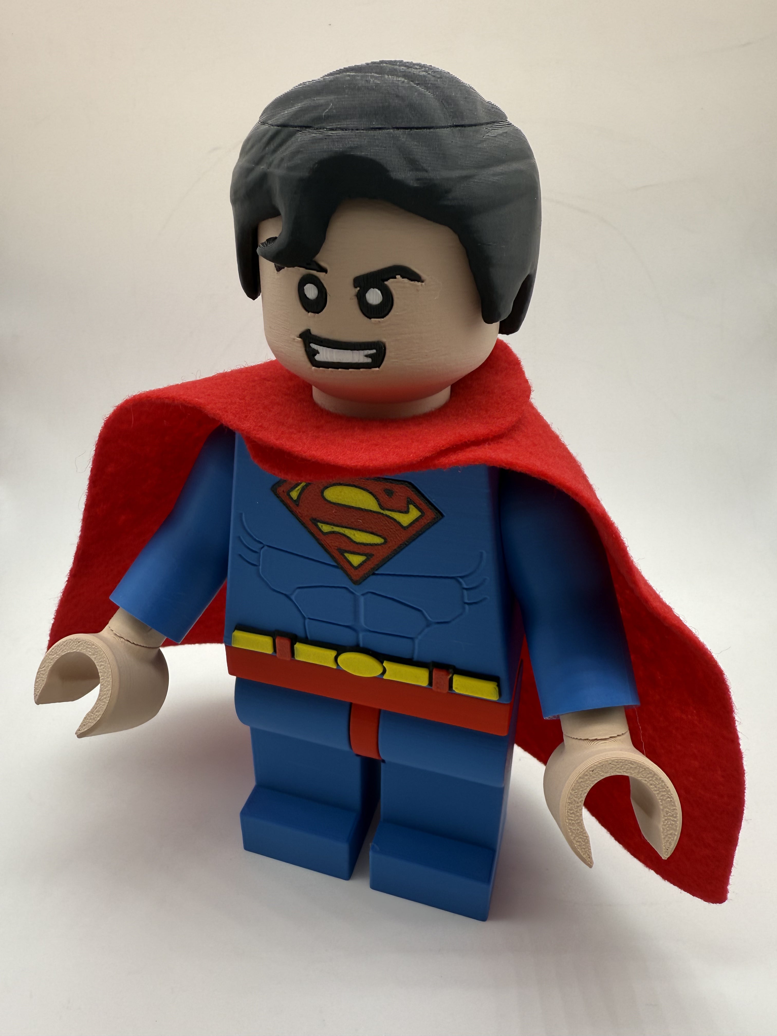 3D Printed DC Superman Large Scale 8.5"- 9.5" Minifigure