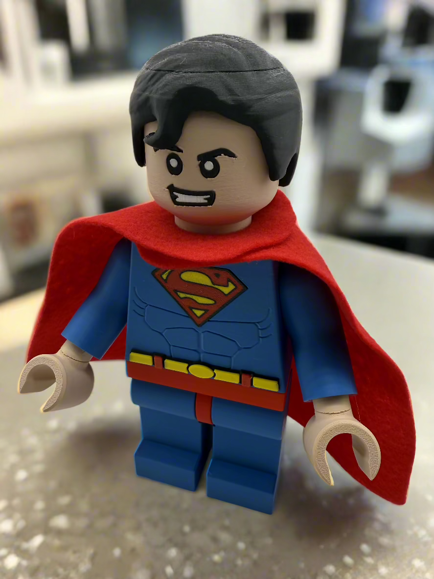 3D Printed DC Superman Large Scale 8.5"- 9.5" Minifigure