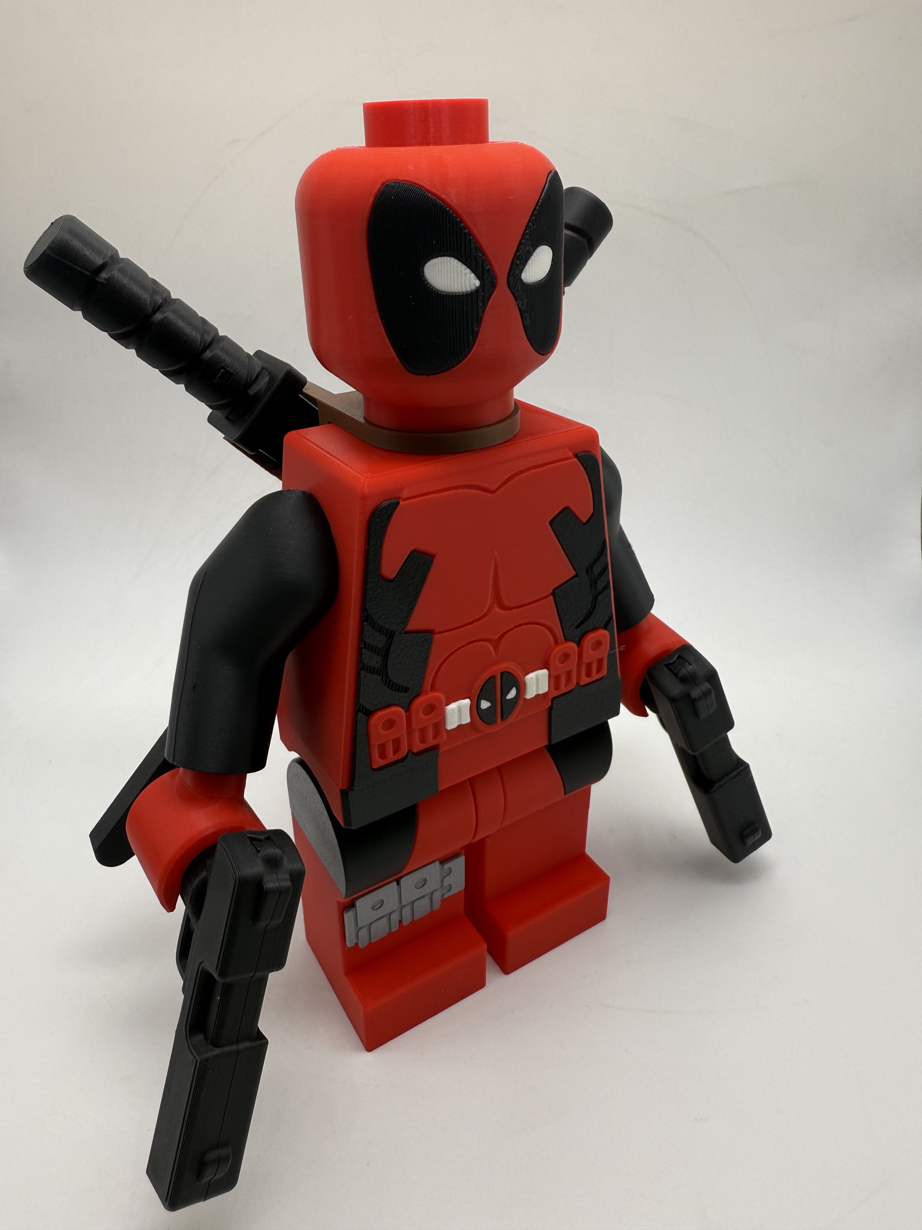 3D Printed Marvel Deadpool Large Scale 8.5"- 9.5" Minifigure