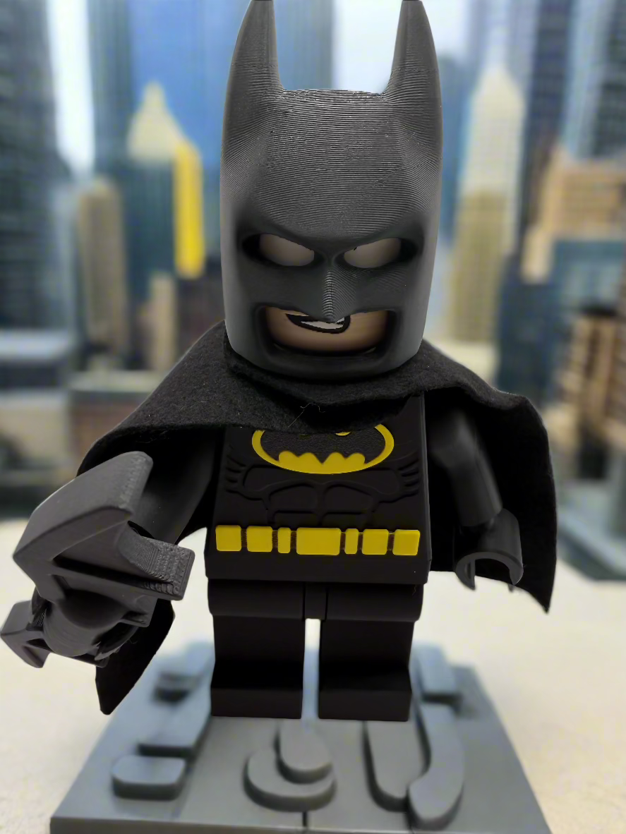 3D Printed DC Batman - Black Version Large Scale 8.5"- 9.5" Minifigure