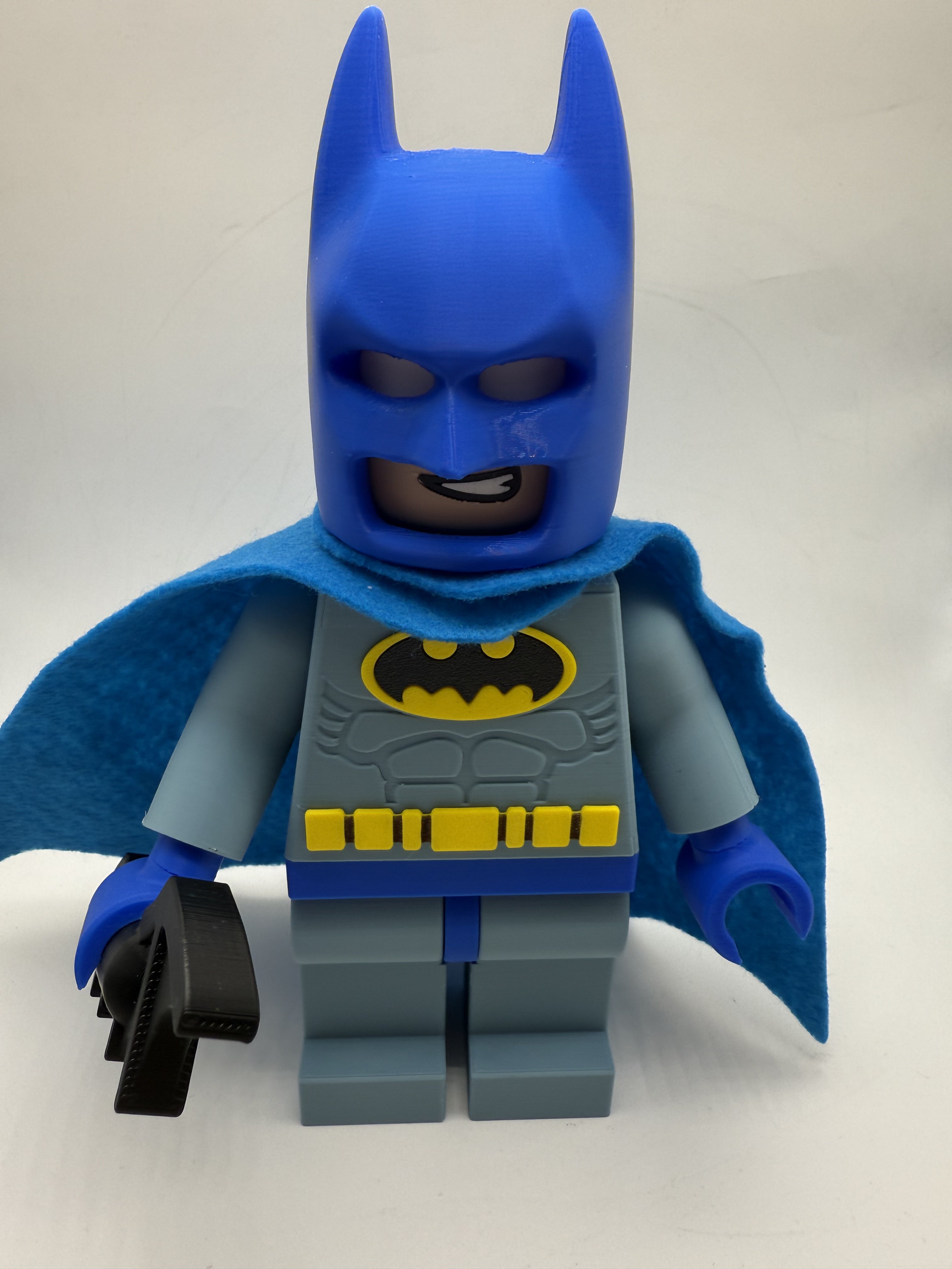 3D Printed DC Classic Batman (Grey/Blue) Large Scale 8.5"- 9.5" Minifigure