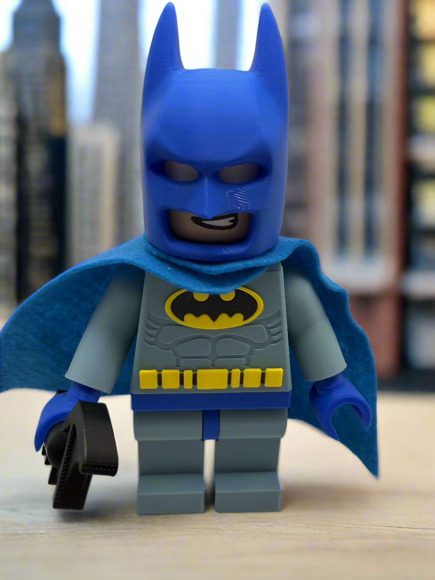 3D Printed DC Classic Batman (Grey/Blue) Large Scale 8.5"- 9.5" Minifigure