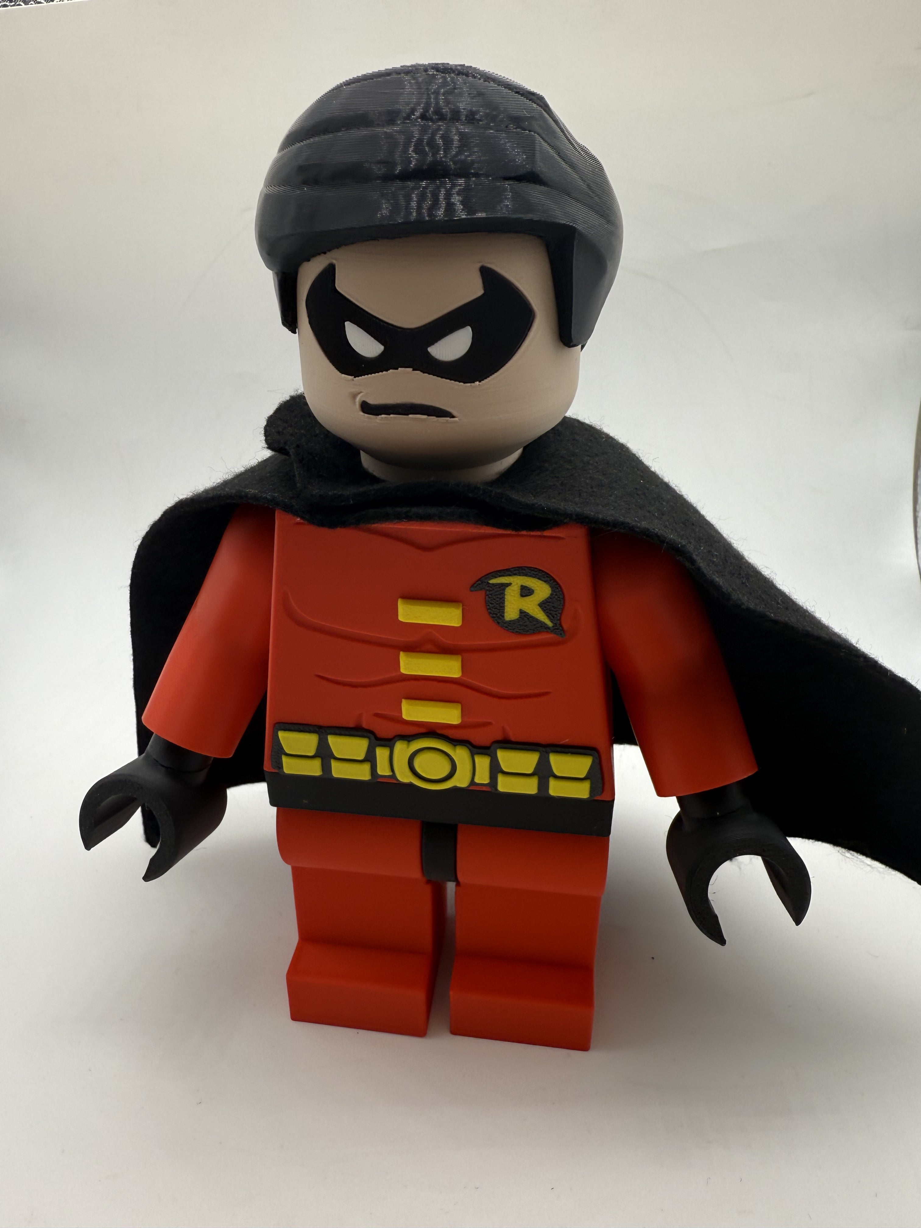 3D Printed DC Robin (Red/Black) Large Scale 8.5"- 9.5" Minifigure