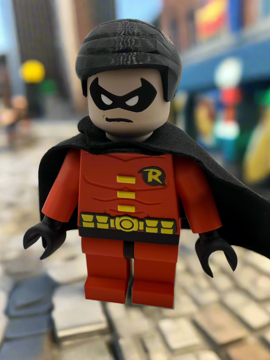 3D Printed DC Robin (Red/Black) Large Scale 8.5"- 9.5" Minifigure