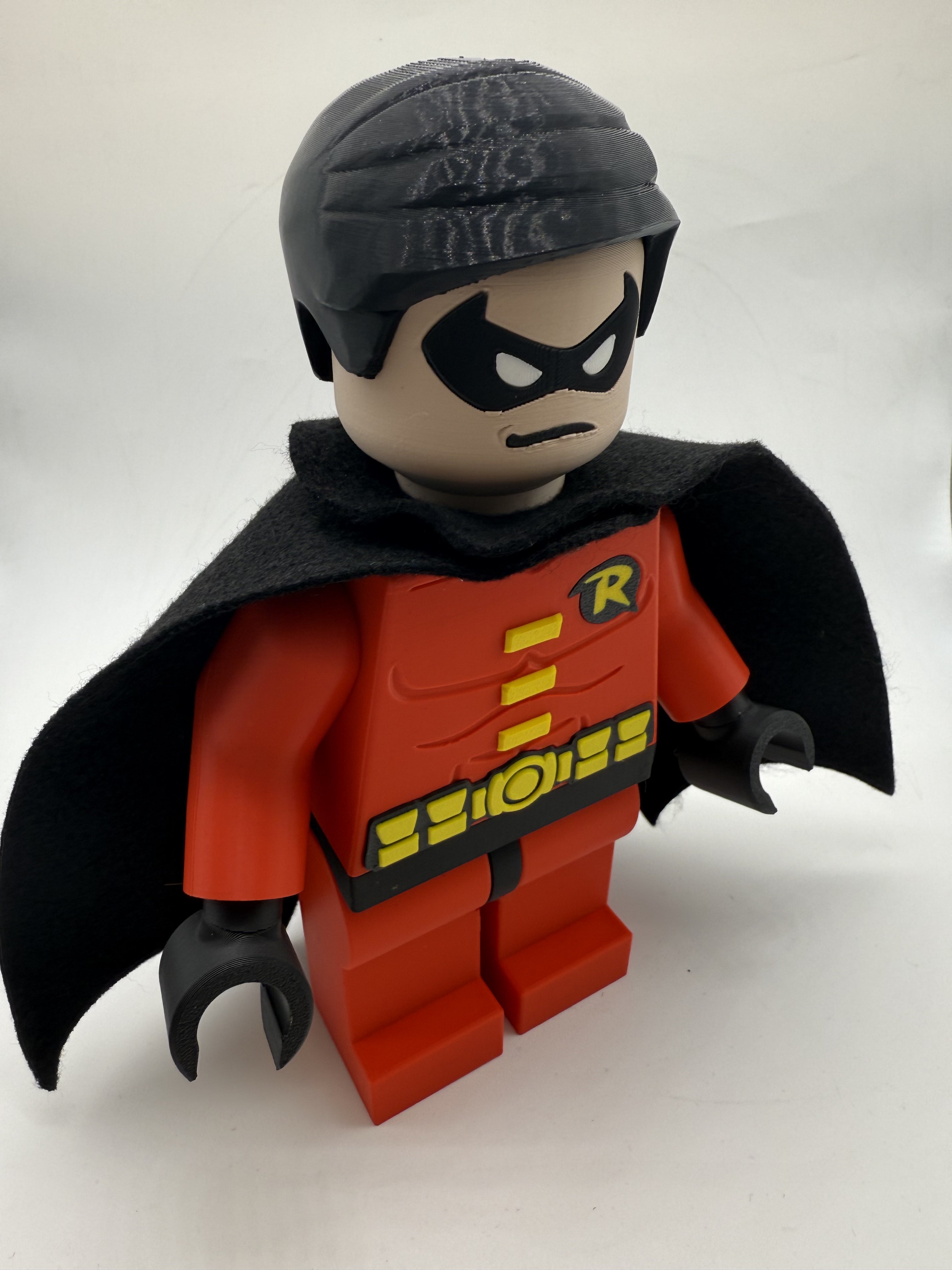 3D Printed DC Robin (Red/Black) Large Scale 8.5"- 9.5" Minifigure