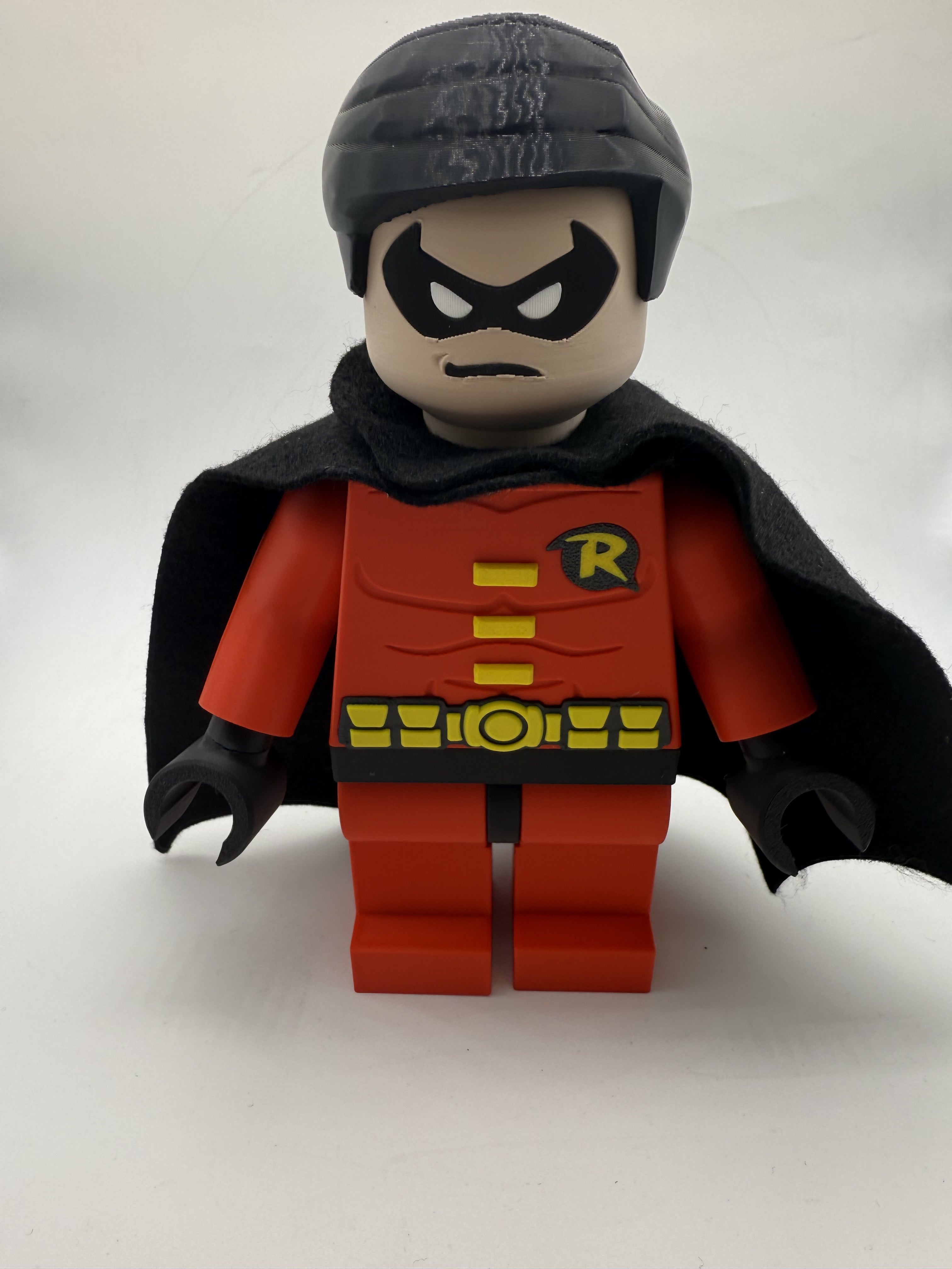 3D Printed DC Robin (Red/Black) Large Scale 8.5"- 9.5" Minifigure