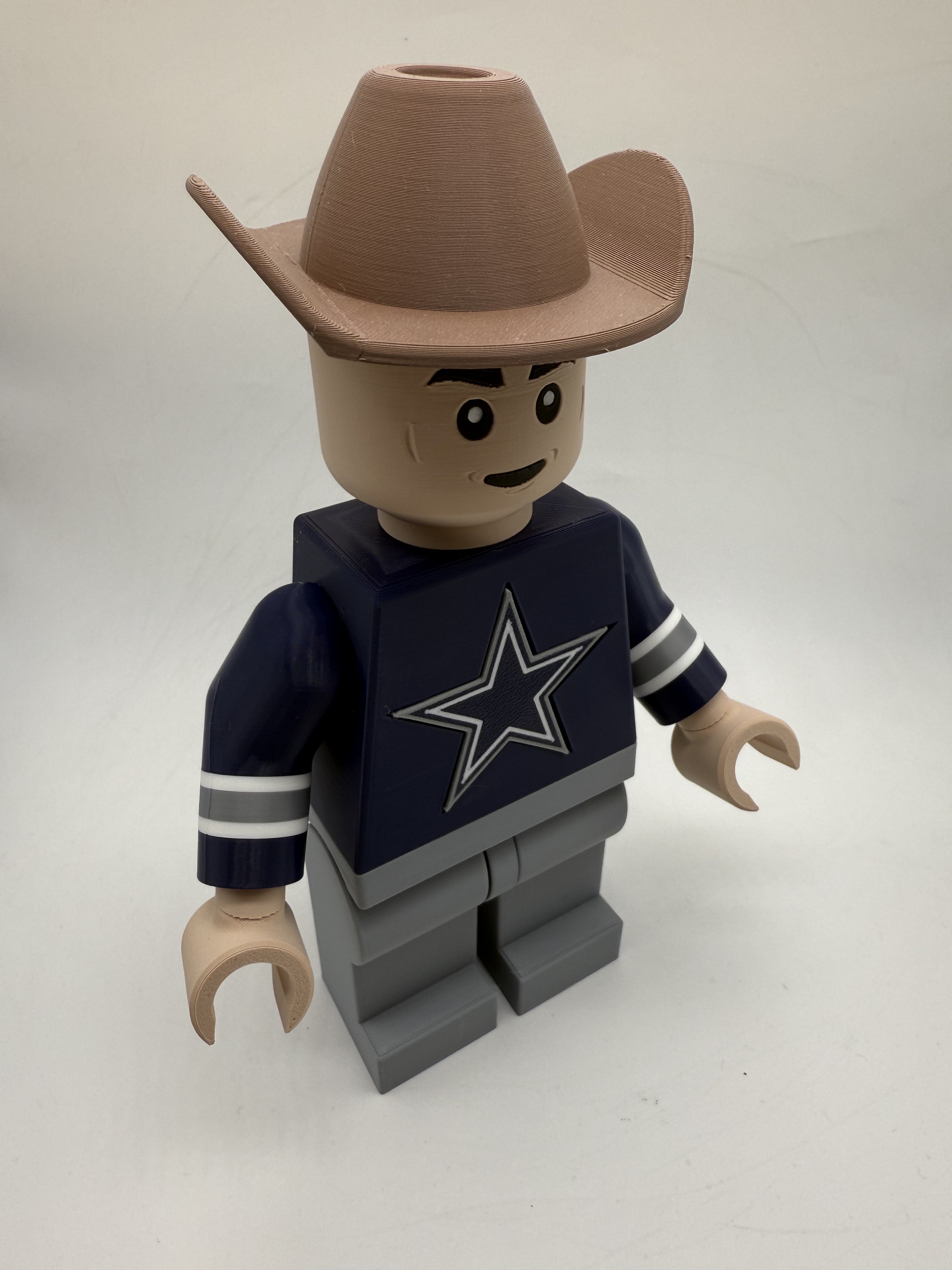 3D Printed Dallas Cowboys Large Scale 8.5"- 9.5" Minifigure