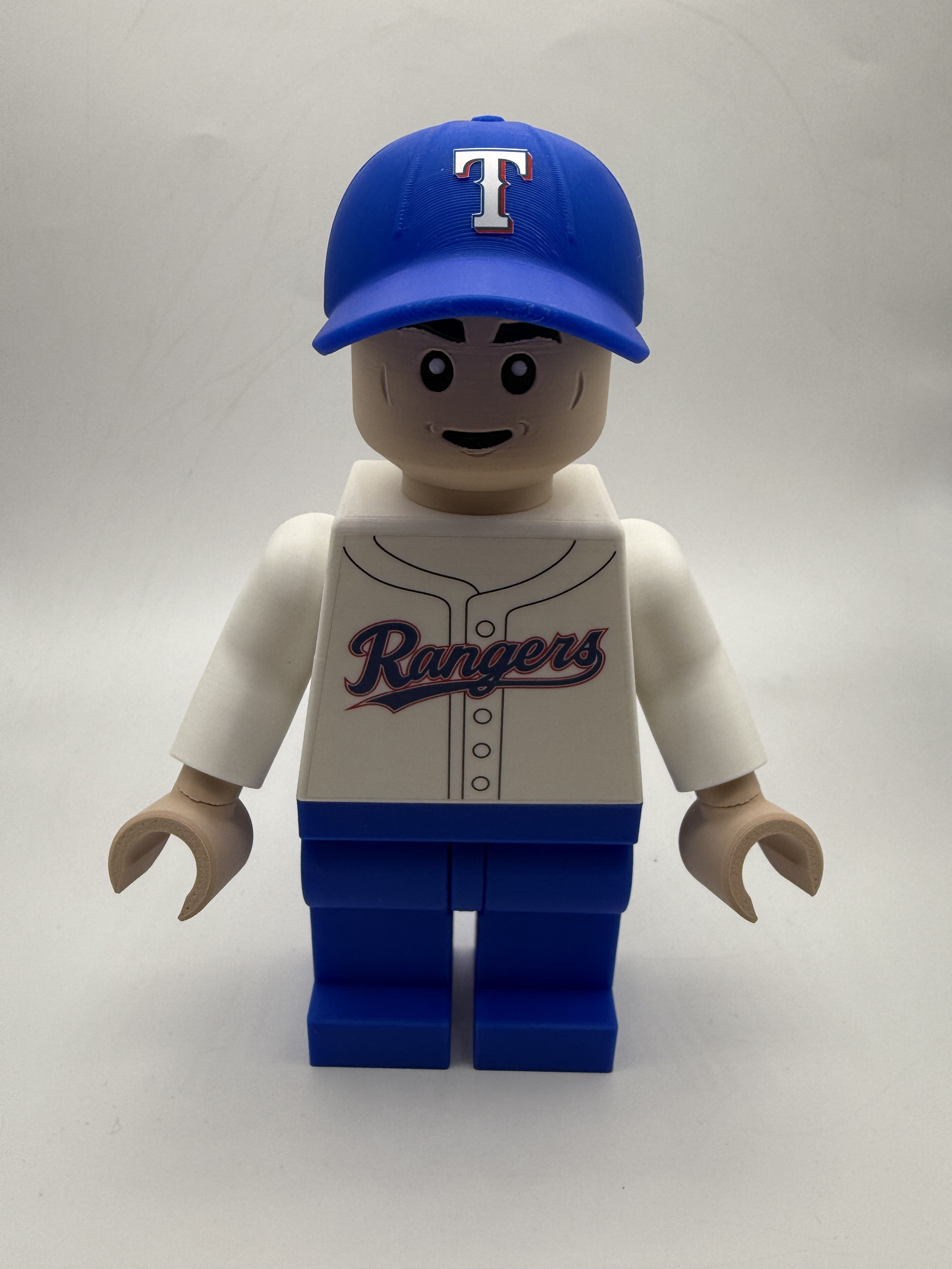 3D Printed Texas Rangers Baseball Player Large Scale 8.5"- 9.5" Minifigure