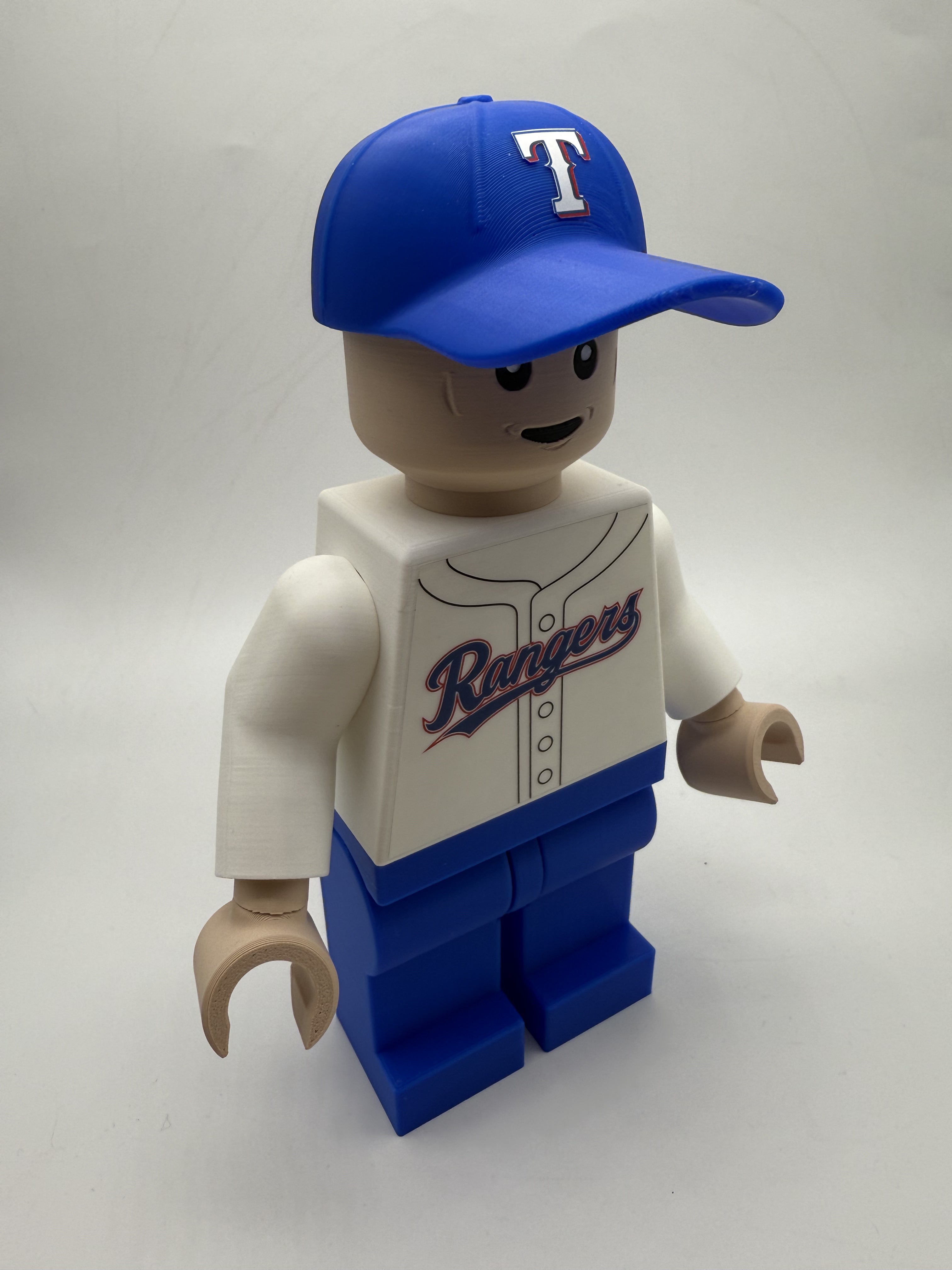 3D Printed Texas Rangers Baseball Player Large Scale 8.5"- 9.5" Minifigure