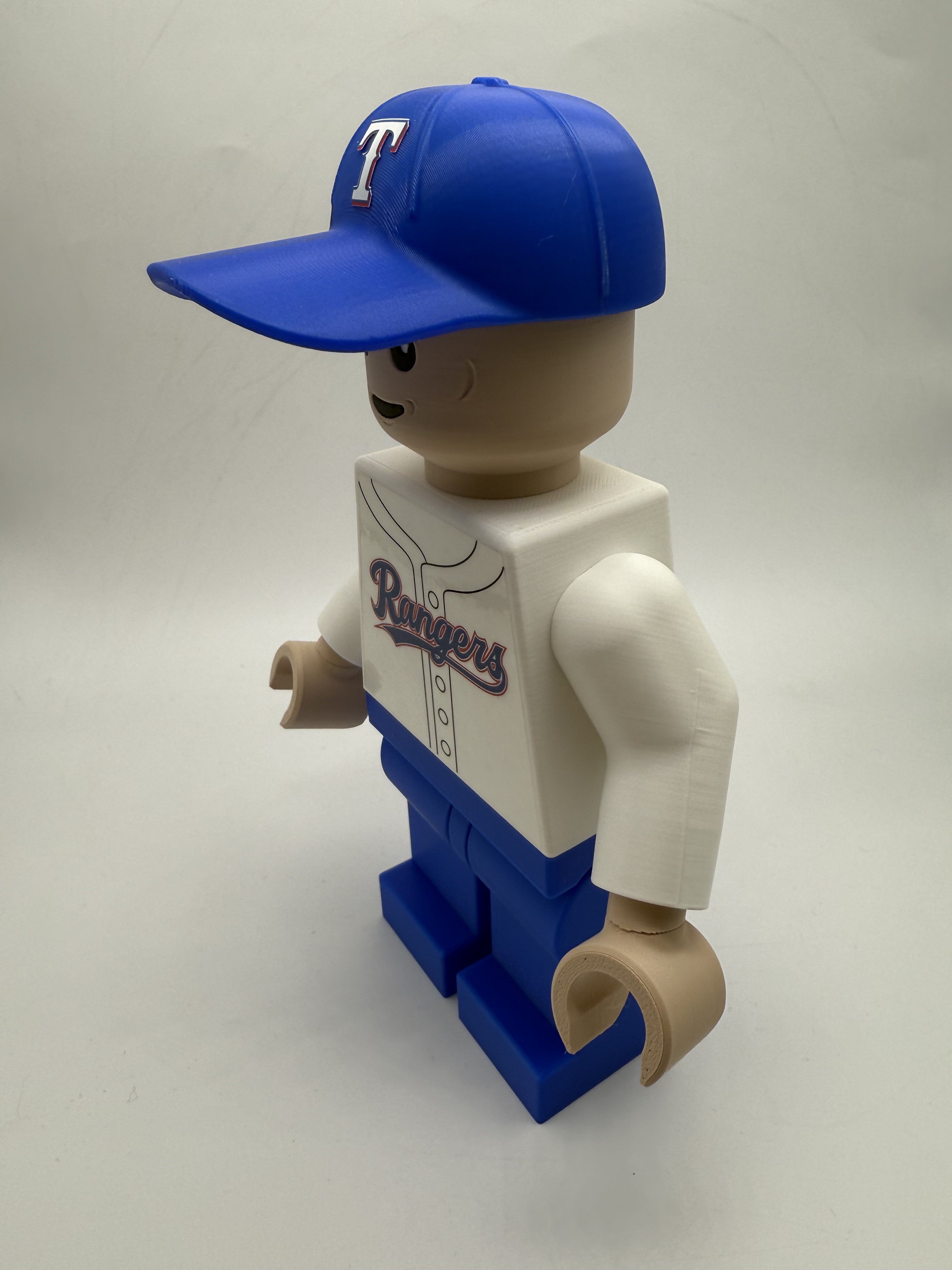 3D Printed Texas Rangers Baseball Player Large Scale 8.5"- 9.5" Minifigure