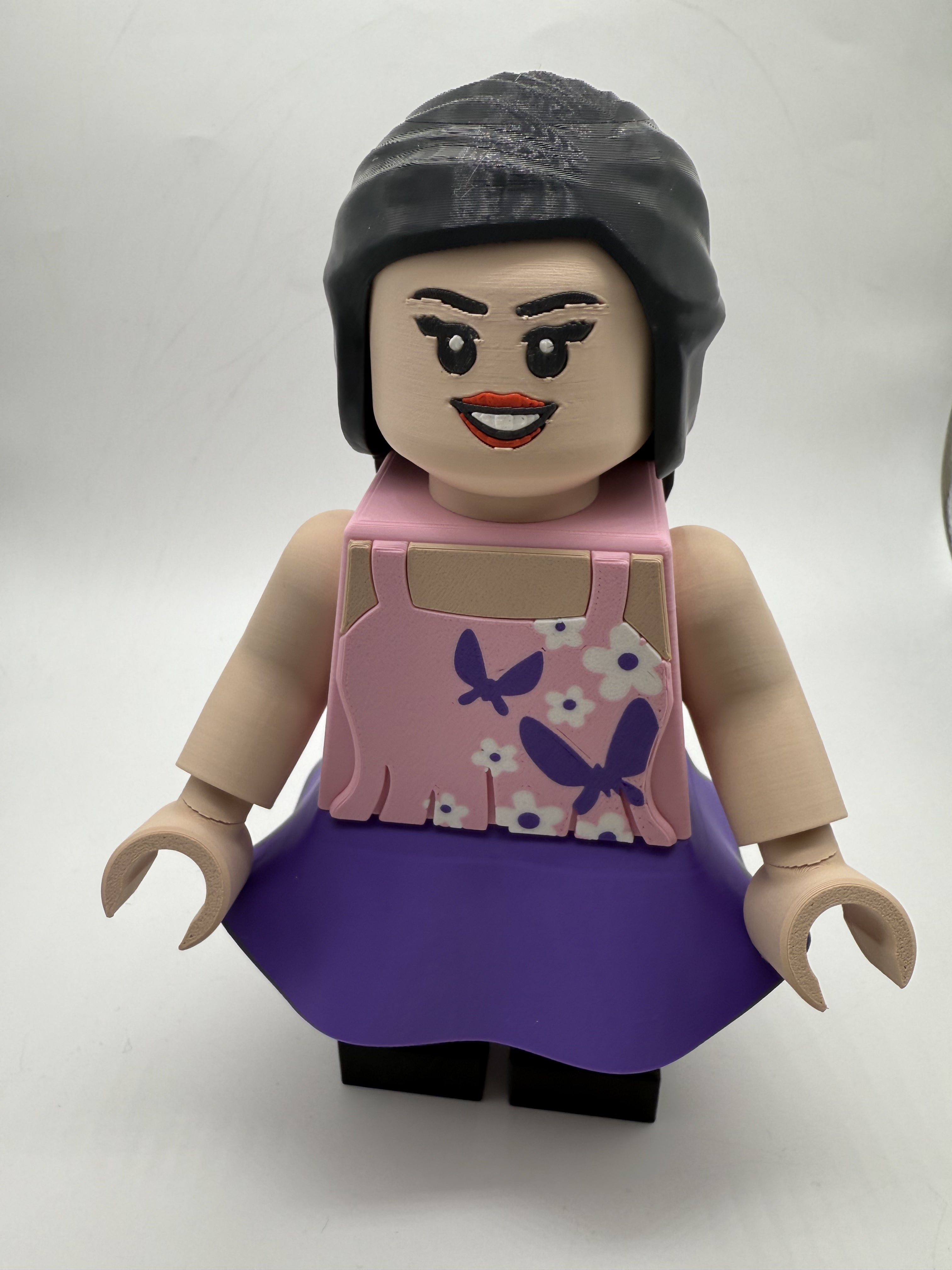 3D Printed Generic Girl w/ Skirt Large Scale 8.5"- 9.5" Minifigure