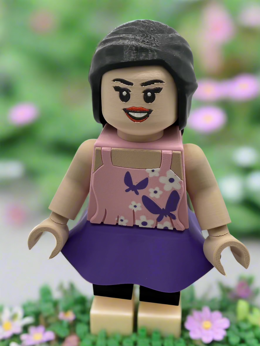 3D Printed Generic Girl w/ Skirt Large Scale 8.5"- 9.5" Minifigure