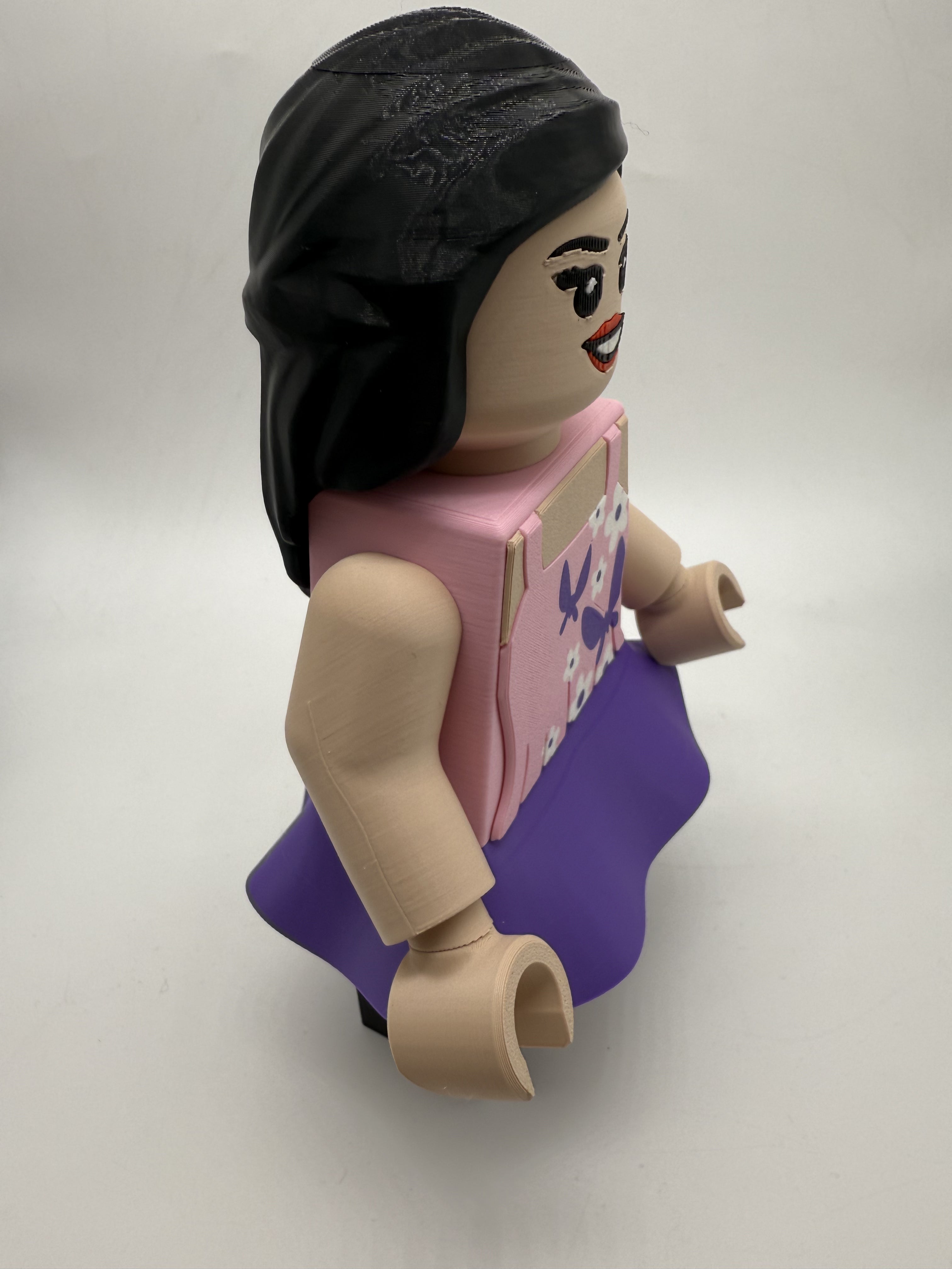 3D Printed Generic Girl w/ Skirt Large Scale 8.5"- 9.5" Minifigure