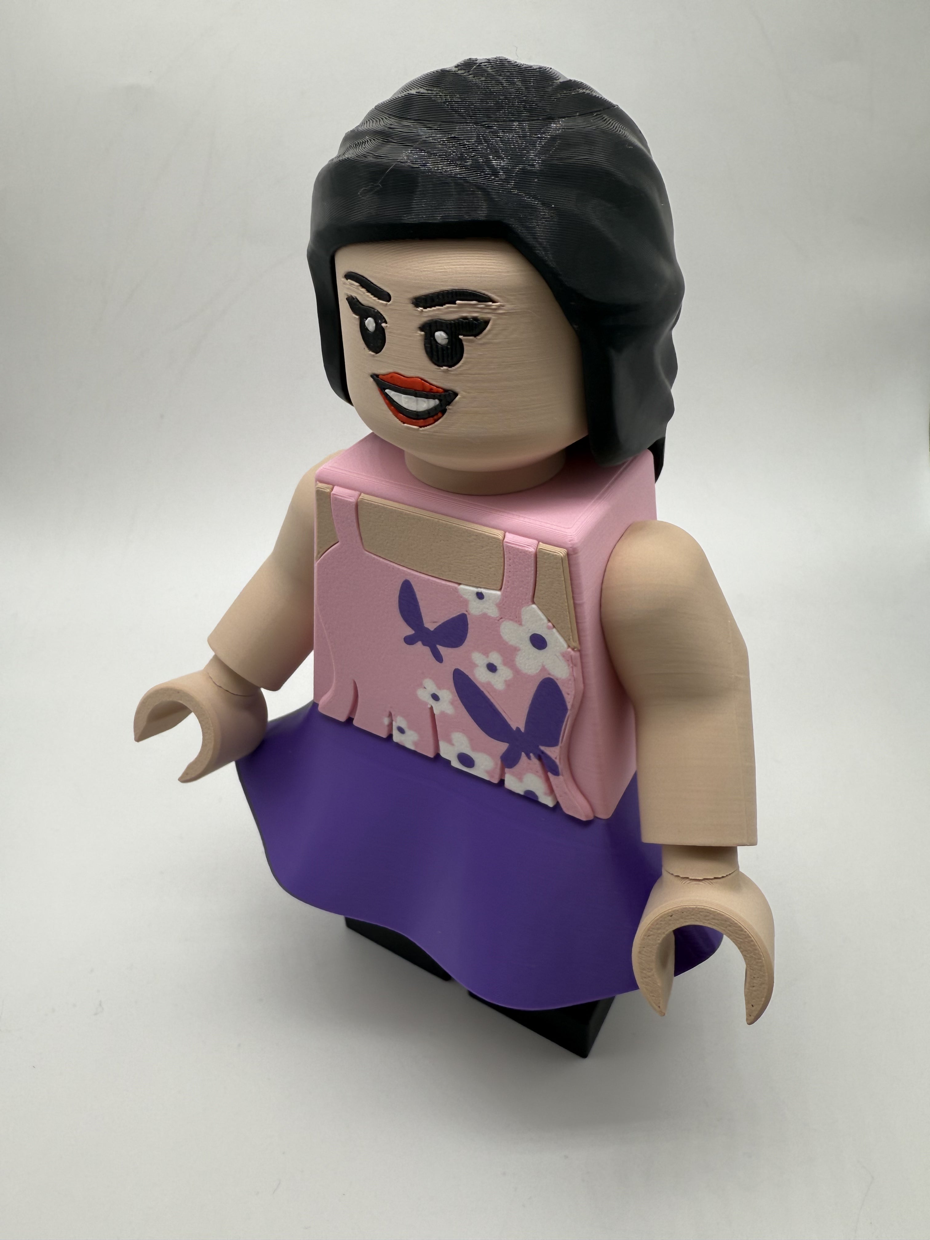 3D Printed Generic Girl w/ Skirt Large Scale 8.5"- 9.5" Minifigure