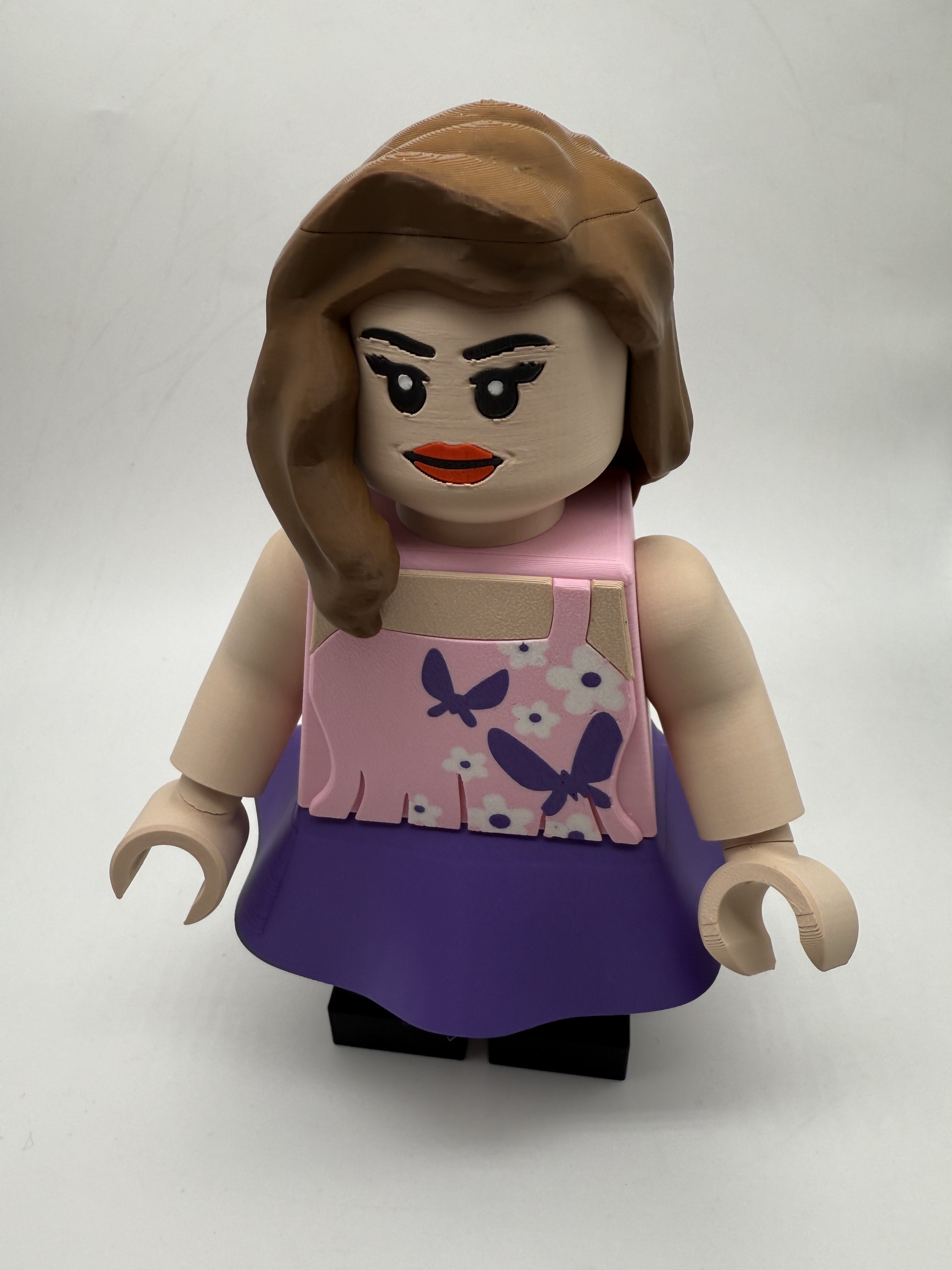 3D Printed Generic Girl w/ Skirt Large Scale 8.5"- 9.5" Minifigure