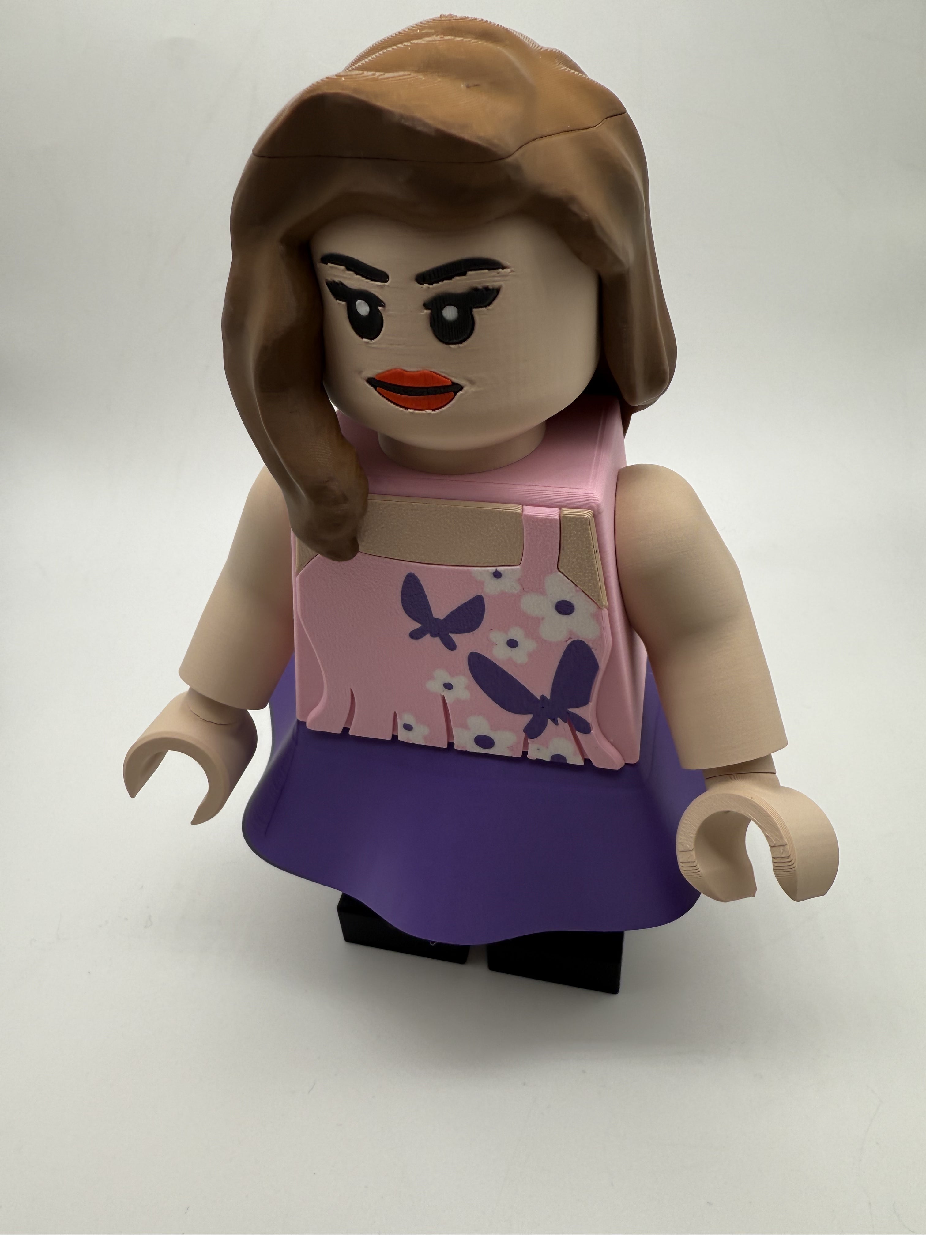 3D Printed Generic Girl w/ Skirt Large Scale 8.5"- 9.5" Minifigure