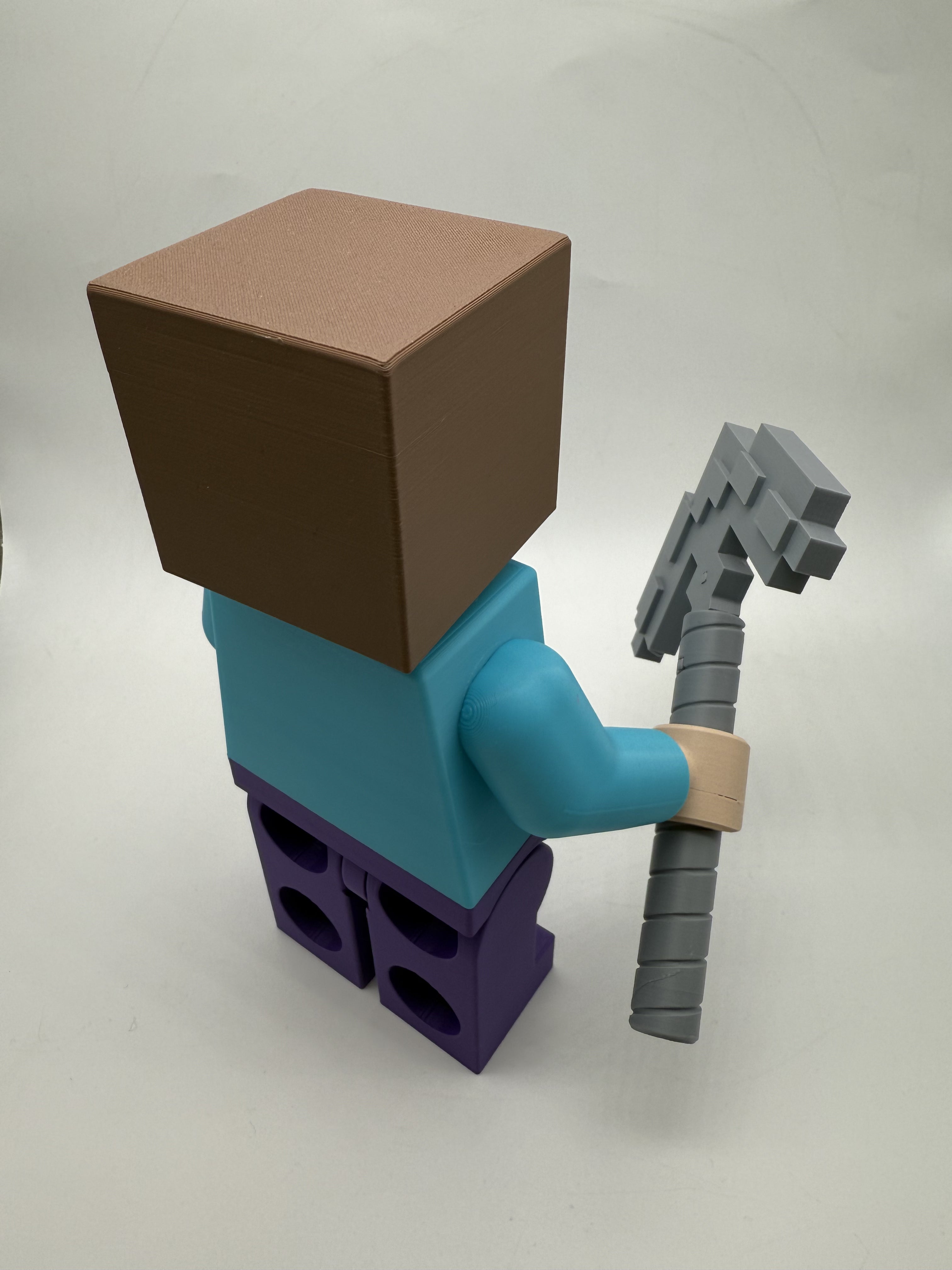 3D Printed Minecraft Steve Large Scale 8.5"- 9.5" Minifigure