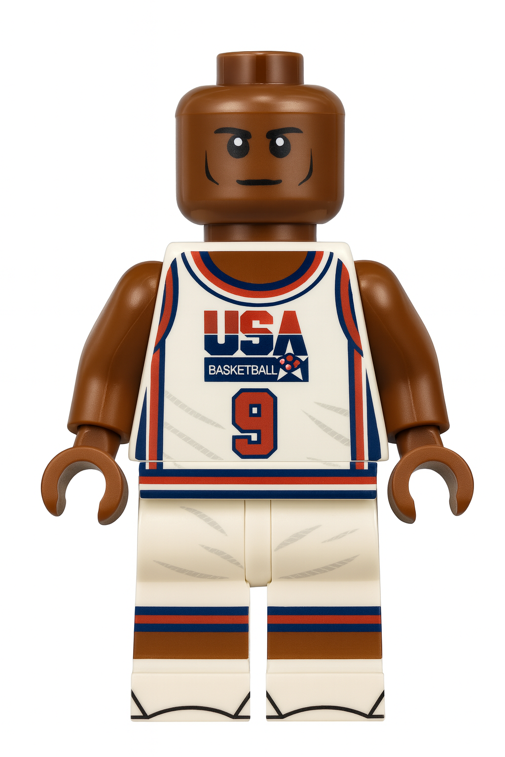 MJ #9 USA Olympics Basketball Player Minifig made using LEGO parts - B3 Customs