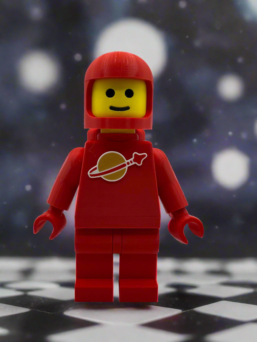 3D Printed Classic Space - Red with Air Tanks Large Scale 8.5"- 9.5" Minifigure