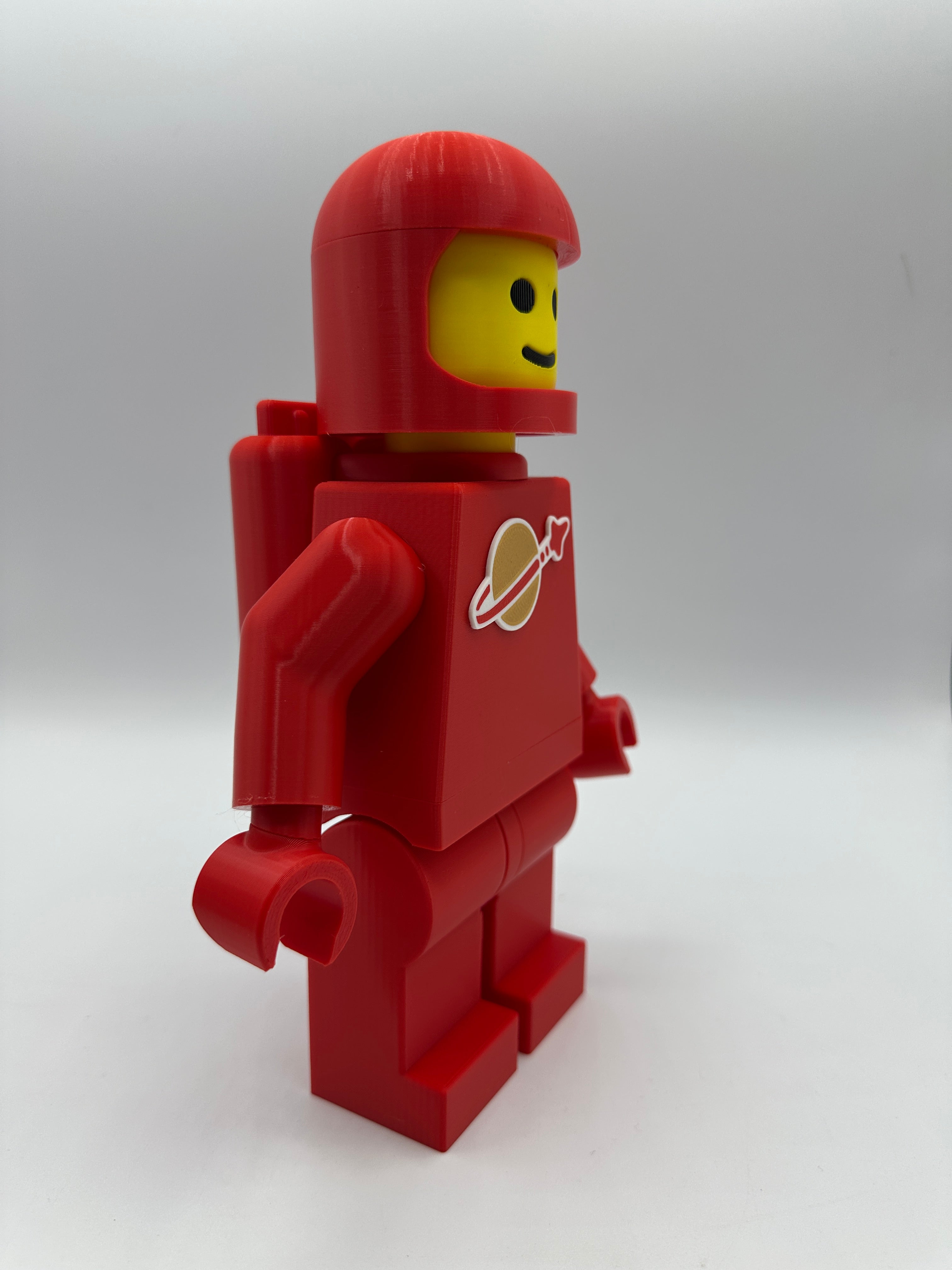 3D Printed Classic Space - Red with Air Tanks Large Scale 8.5"- 9.5" Minifigure