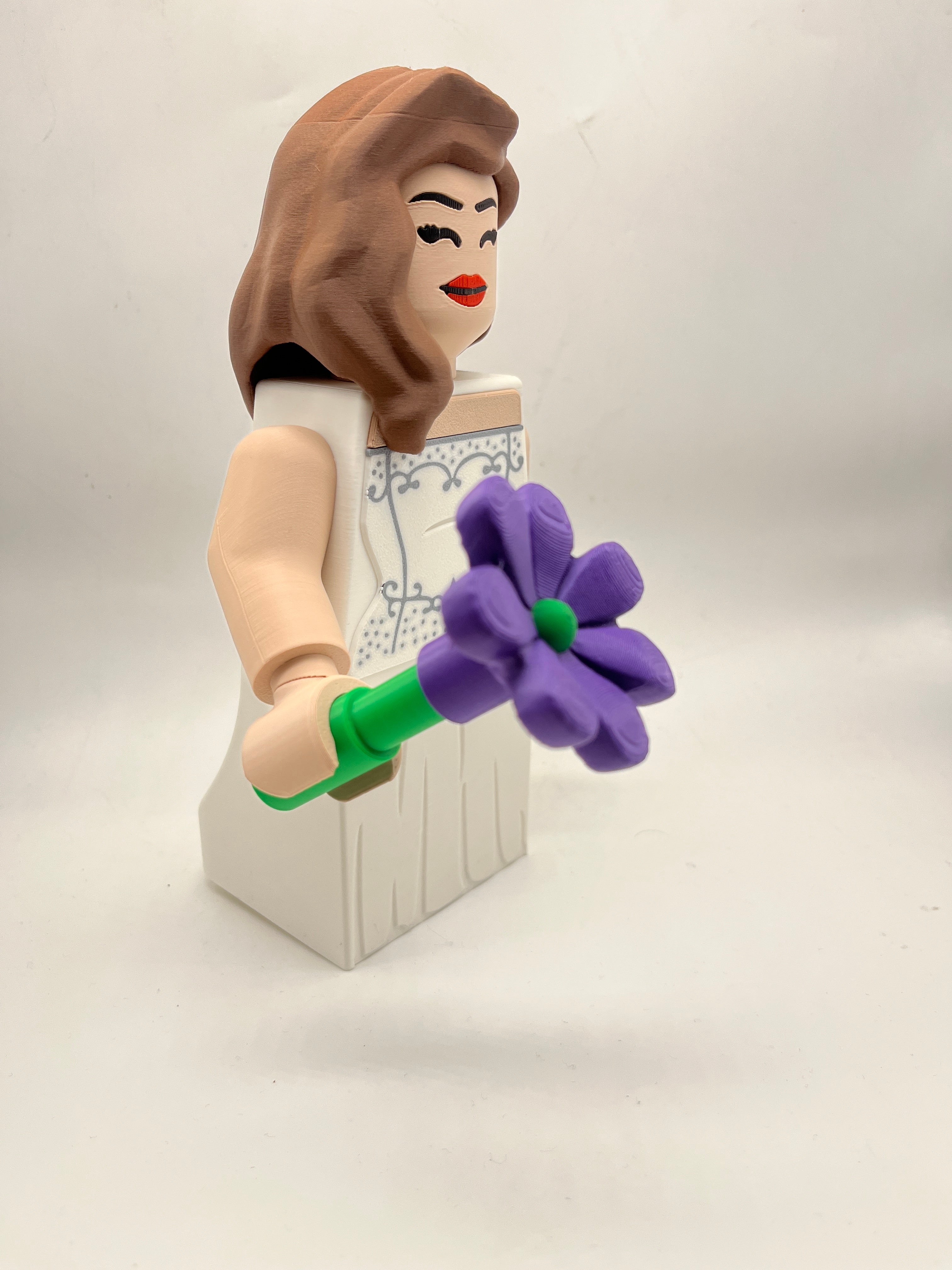 3D Printed Bride Large Scale 8.5"- 9.5" Minifigure