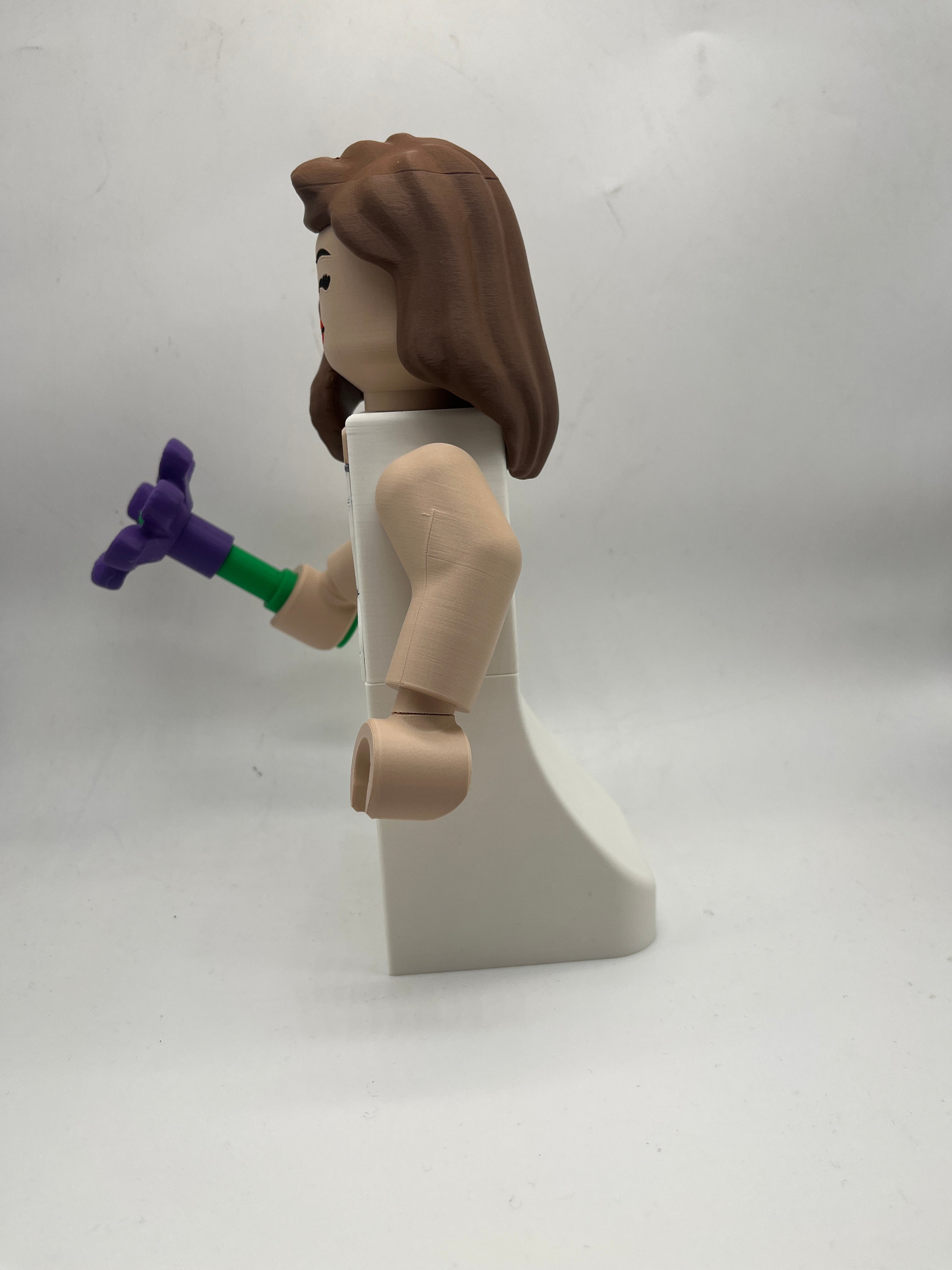 3D Printed Bride Large Scale 8.5"- 9.5" Minifigure