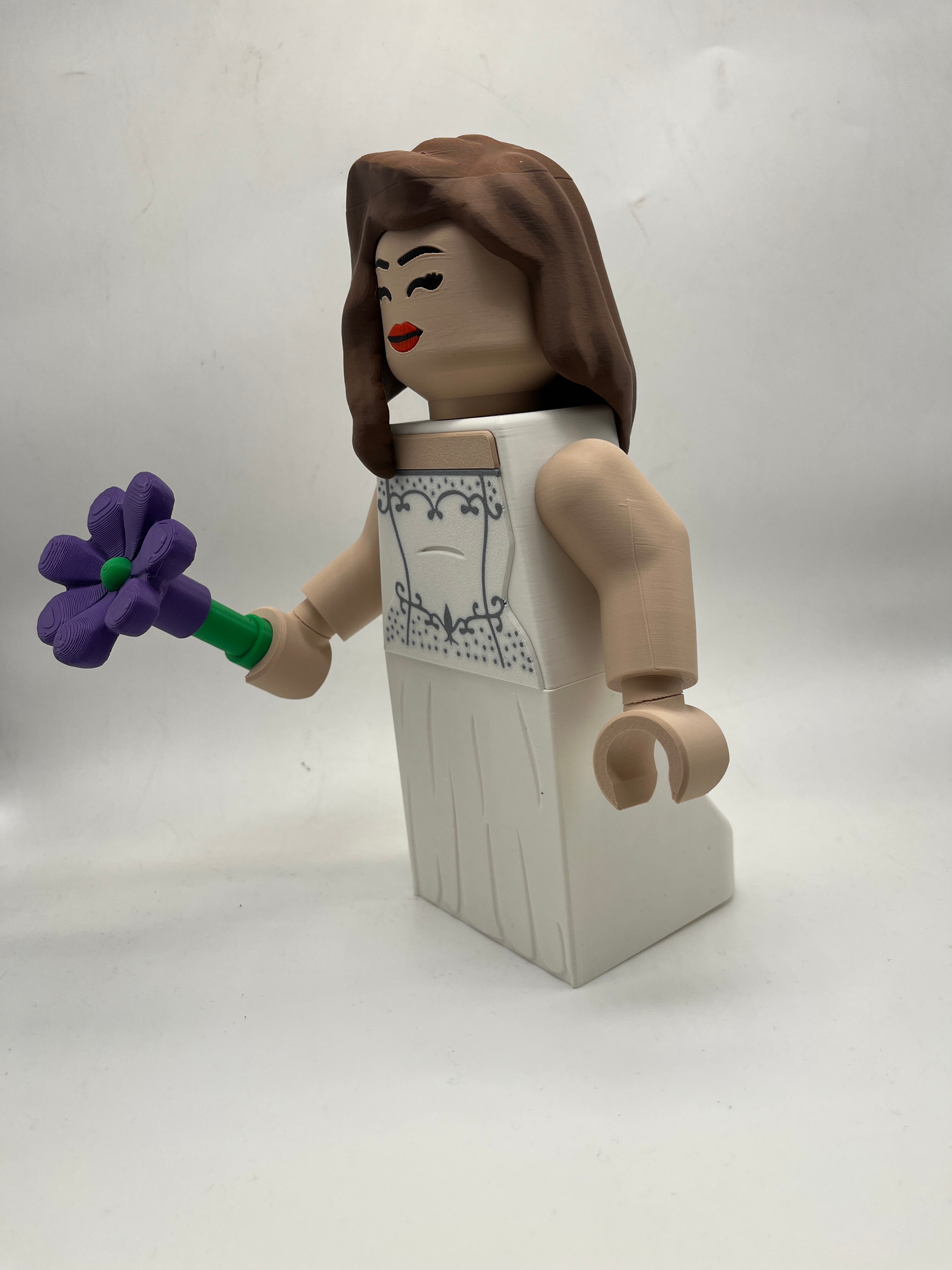 3D Printed Bride Large Scale 8.5"- 9.5" Minifigure