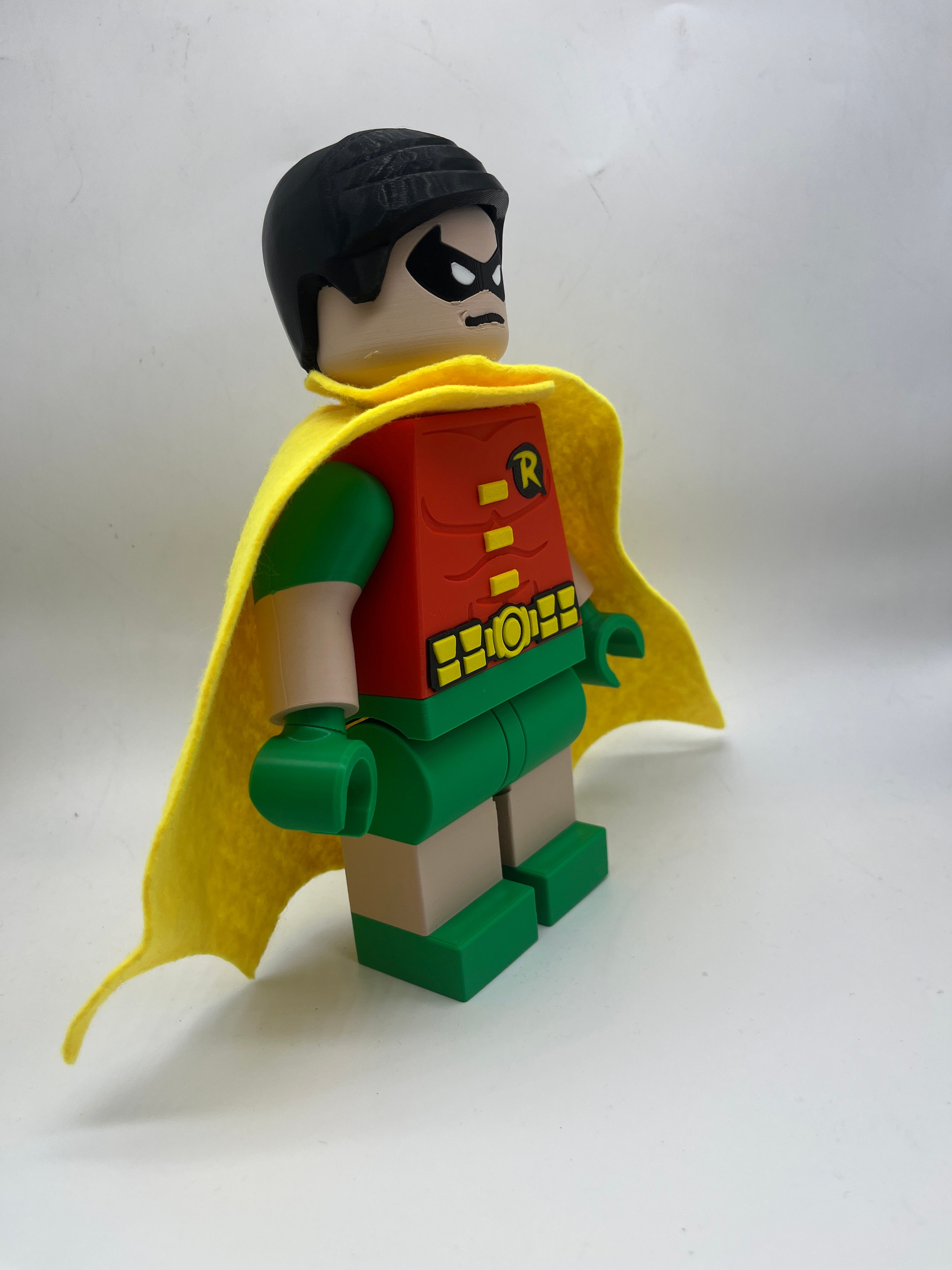 3D Printed DC Classic Robin (Red/Green) Large Scale 8.5"- 9.5" Minifigure