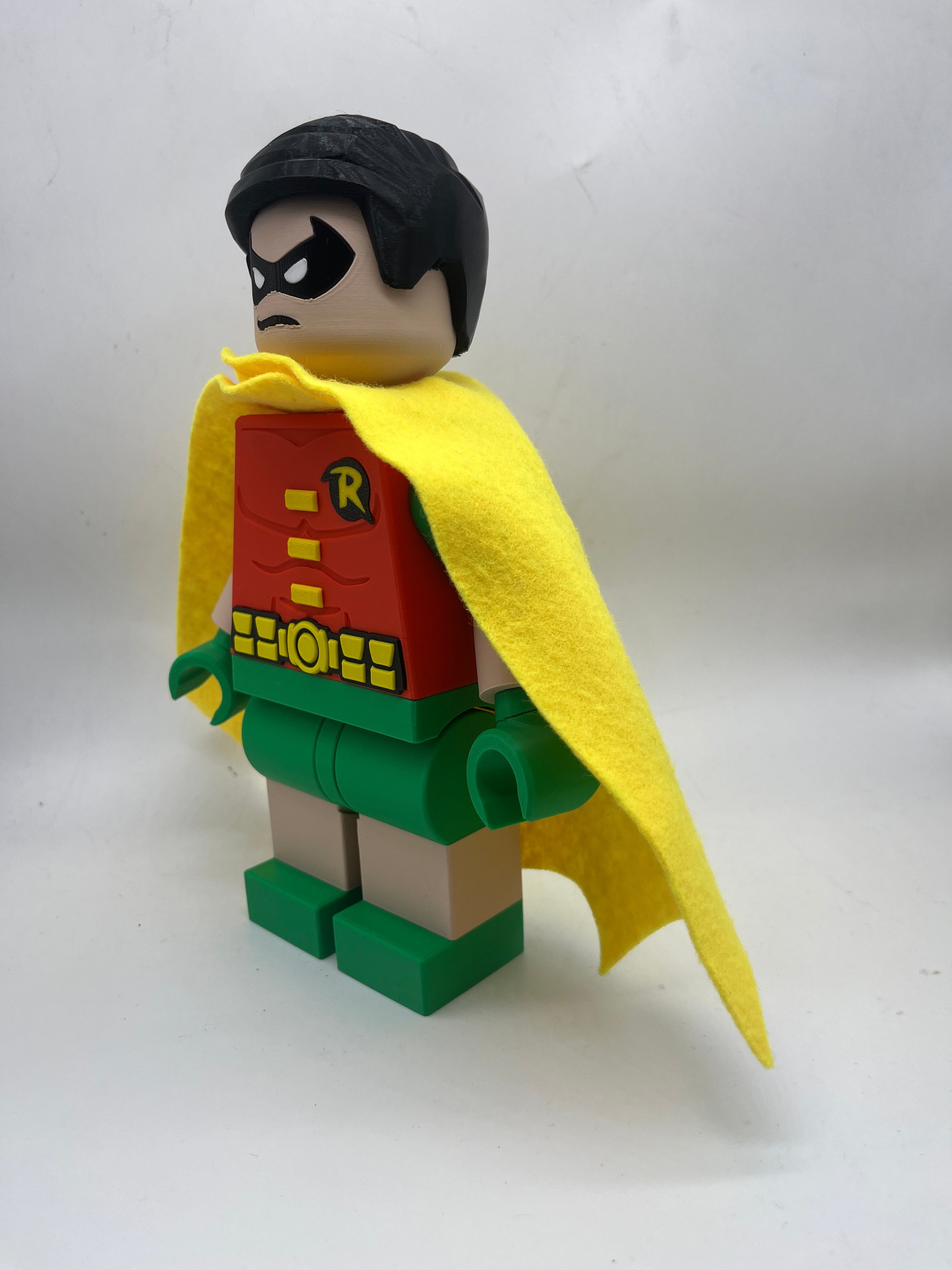 3D Printed DC Classic Robin (Red/Green) Large Scale 8.5"- 9.5" Minifigure