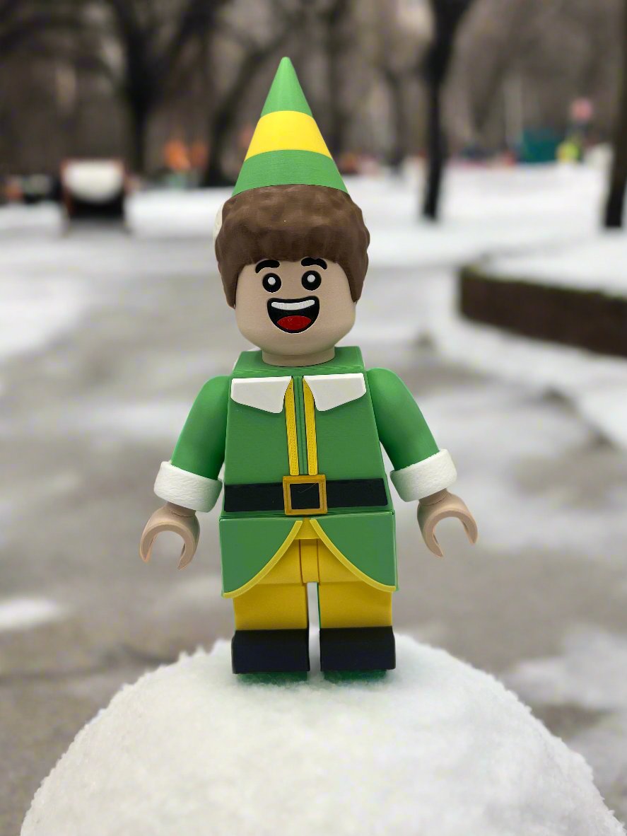 3D Printed Buddy the Elf Large Scale 8.5"- 9.5" Minifigure