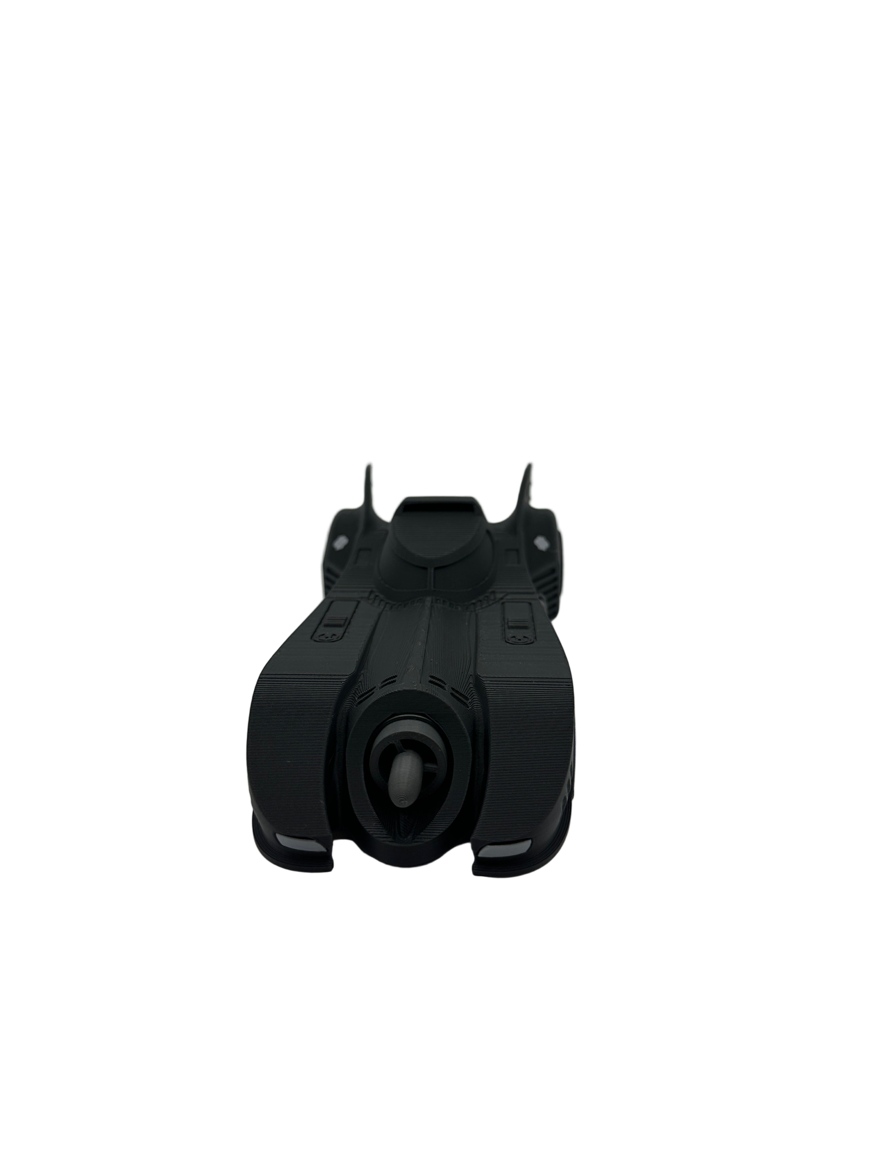 Close-up of 3D printed parts for the 1989 DC Comics Batmobile building kit

