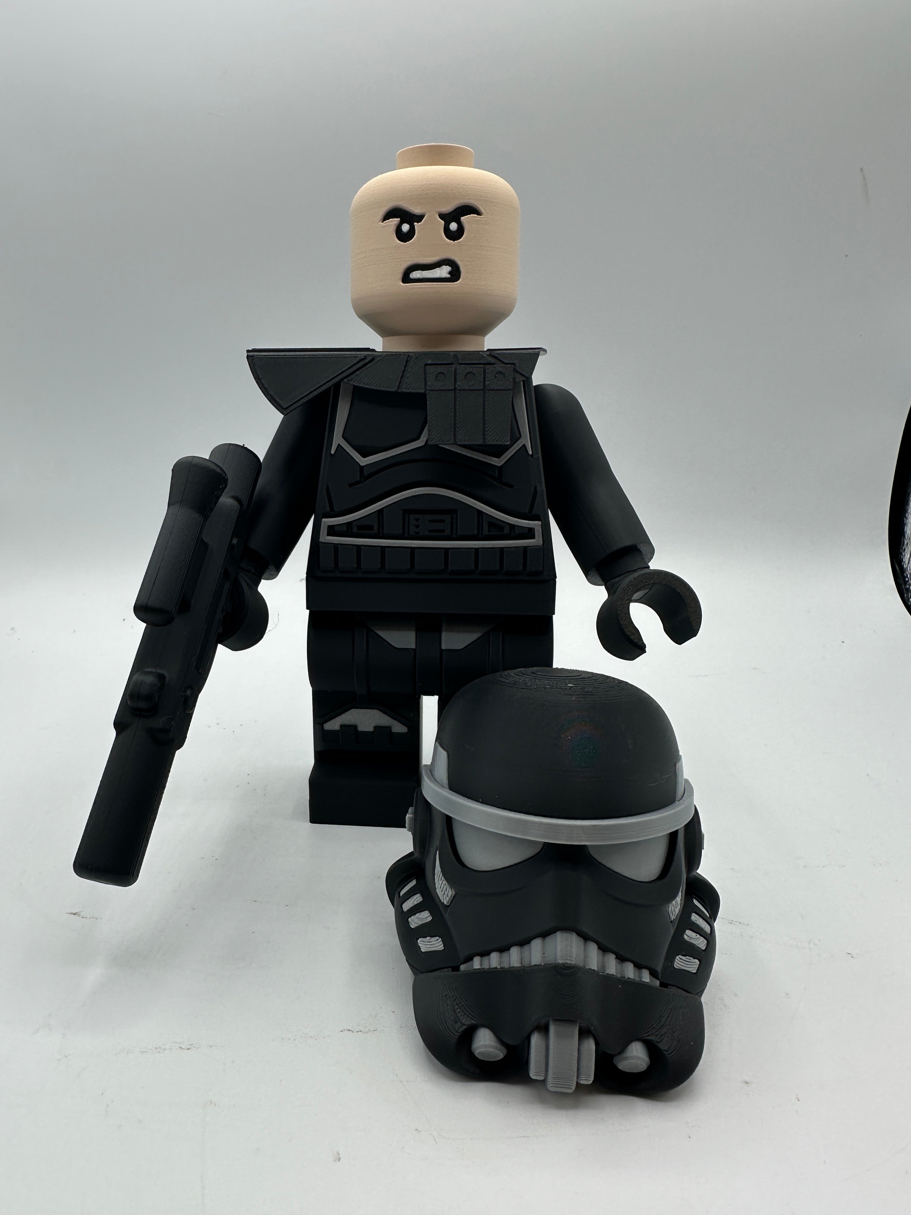 3D Printed Star Wars Shadow Stormtrooper Large Scale 8.5"- 9.5" Minifigure