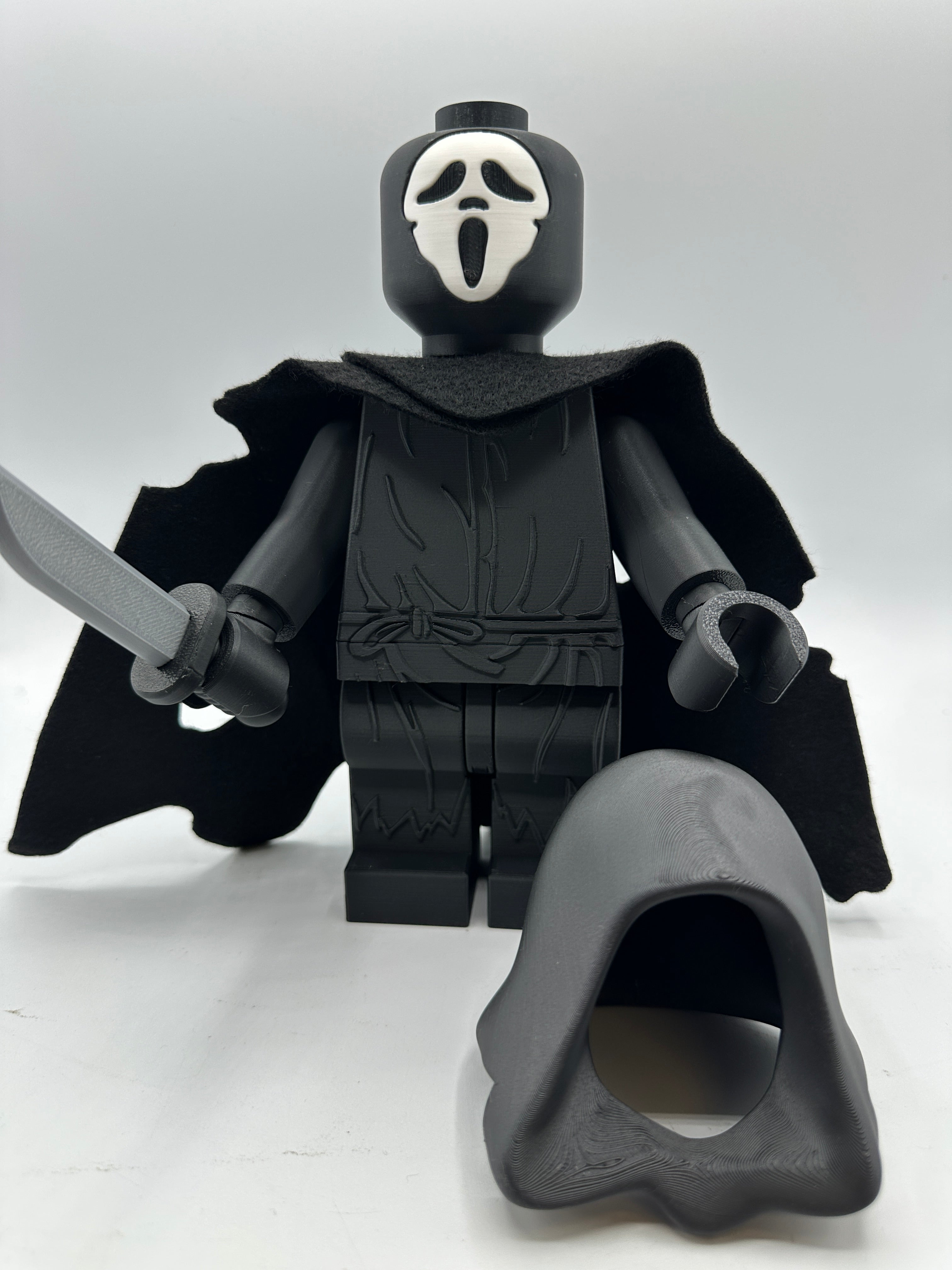 3D Printed Ghost Face Large Scale 8.5"- 9.5" Minifigure