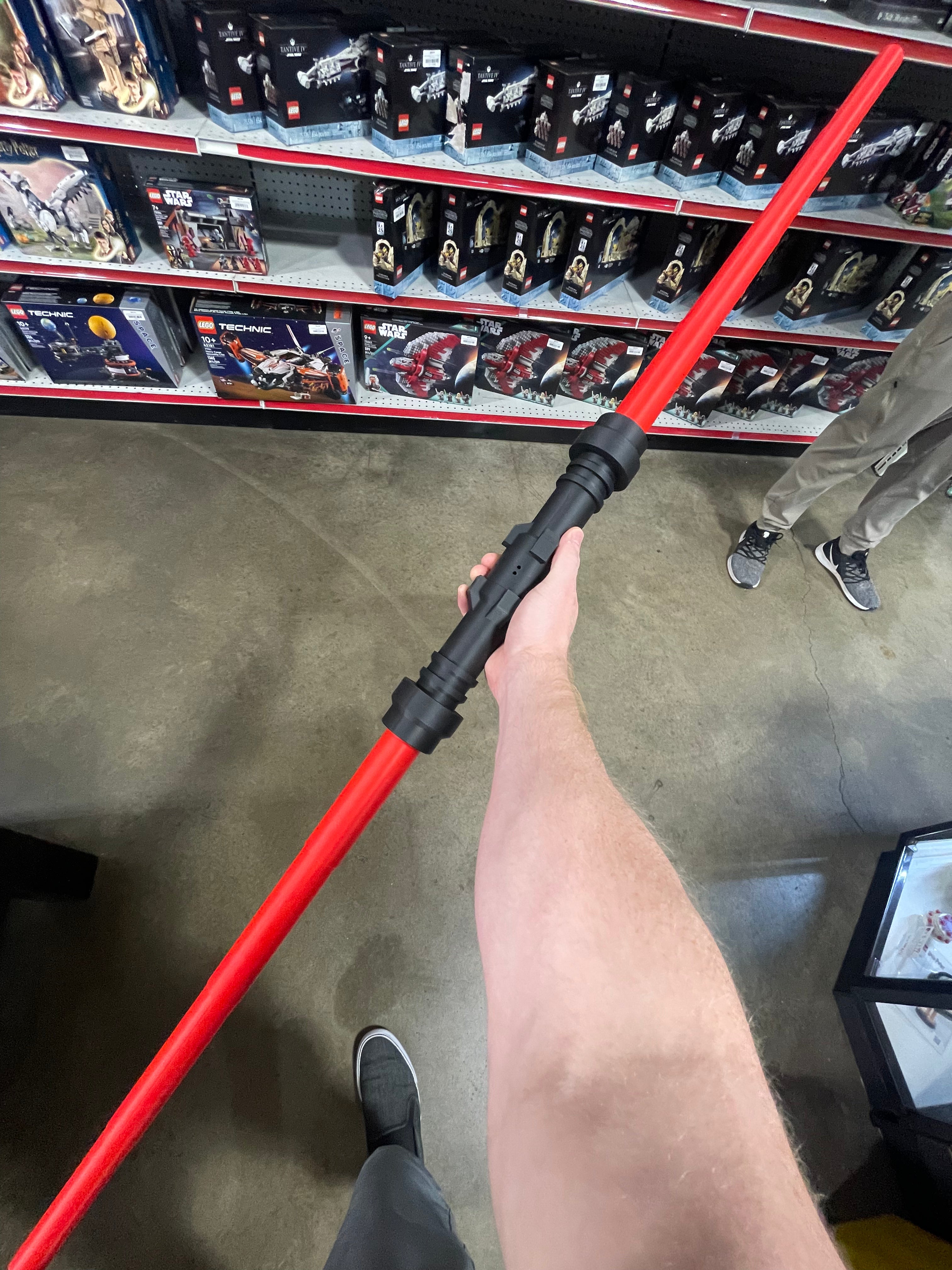 3D Printed Darth Maul Inspired Dual Hilt LEGO Star Wars Lightsaber Black Hilt/Red Blades