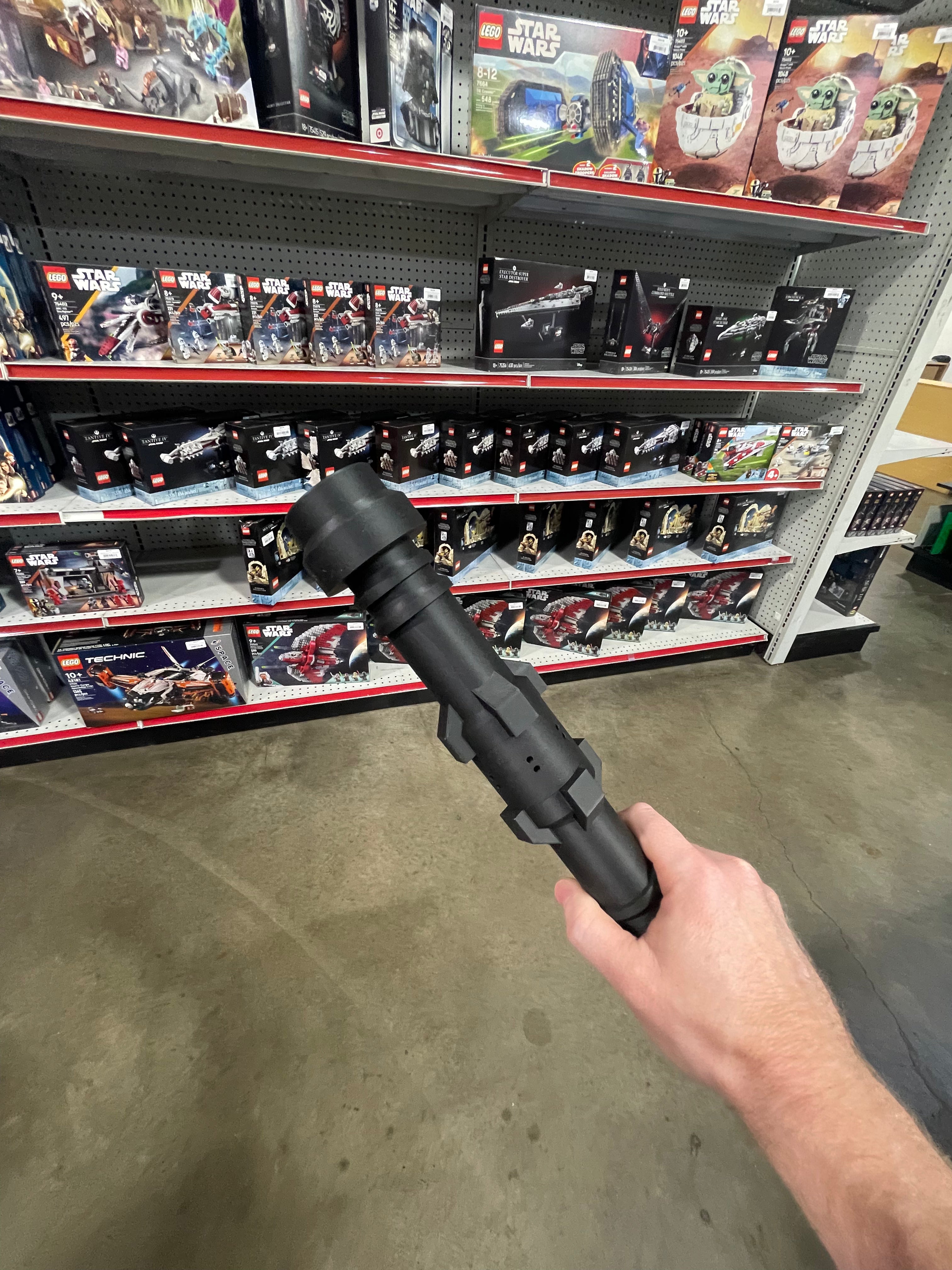 3D Printed Darth Maul Inspired Dual Hilt LEGO Star Wars Lightsaber Black Hilt/Red Blades