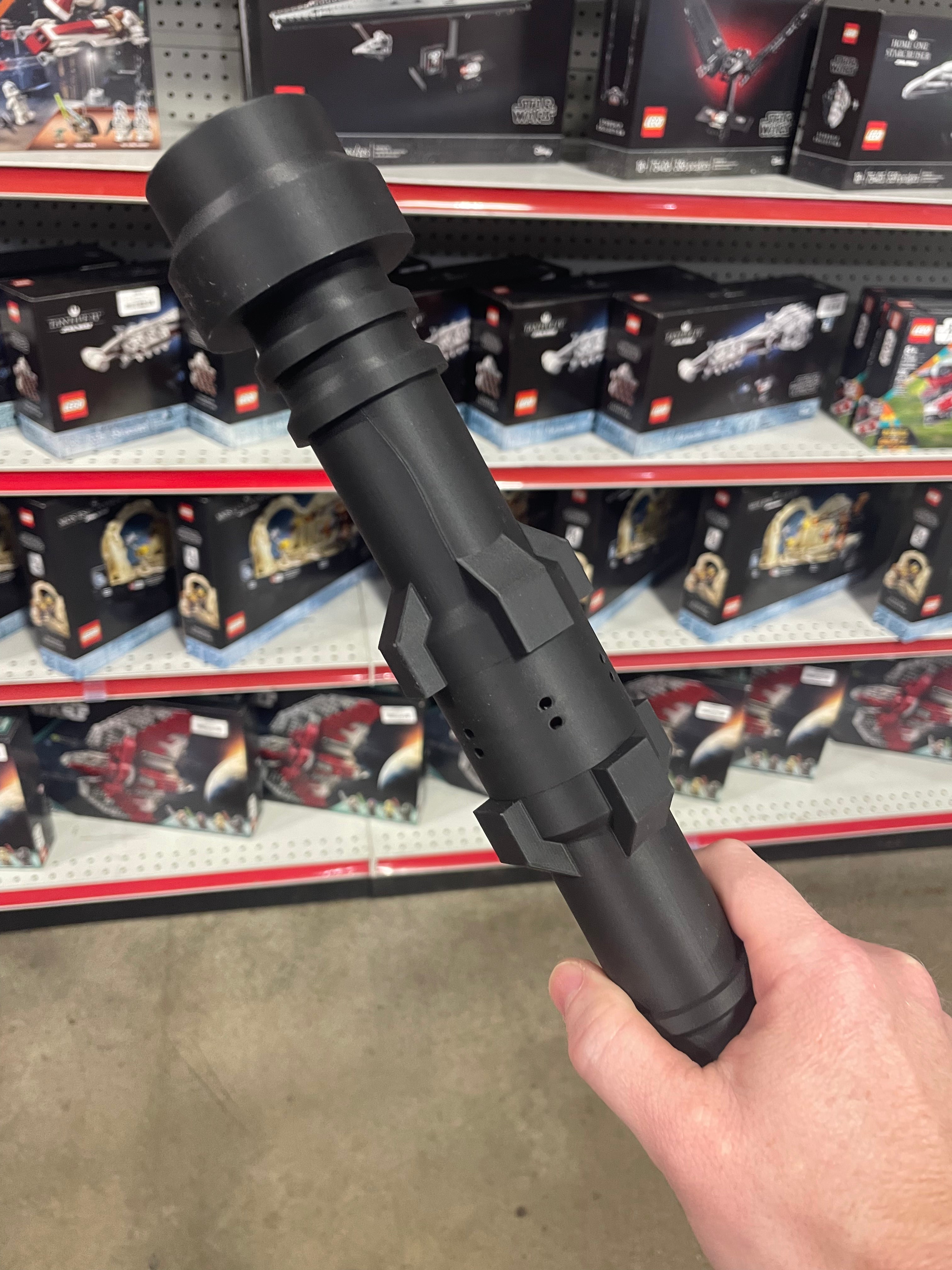 3D Printed Darth Maul Inspired Dual Hilt LEGO Star Wars Lightsaber Black Hilt/Red Blades
