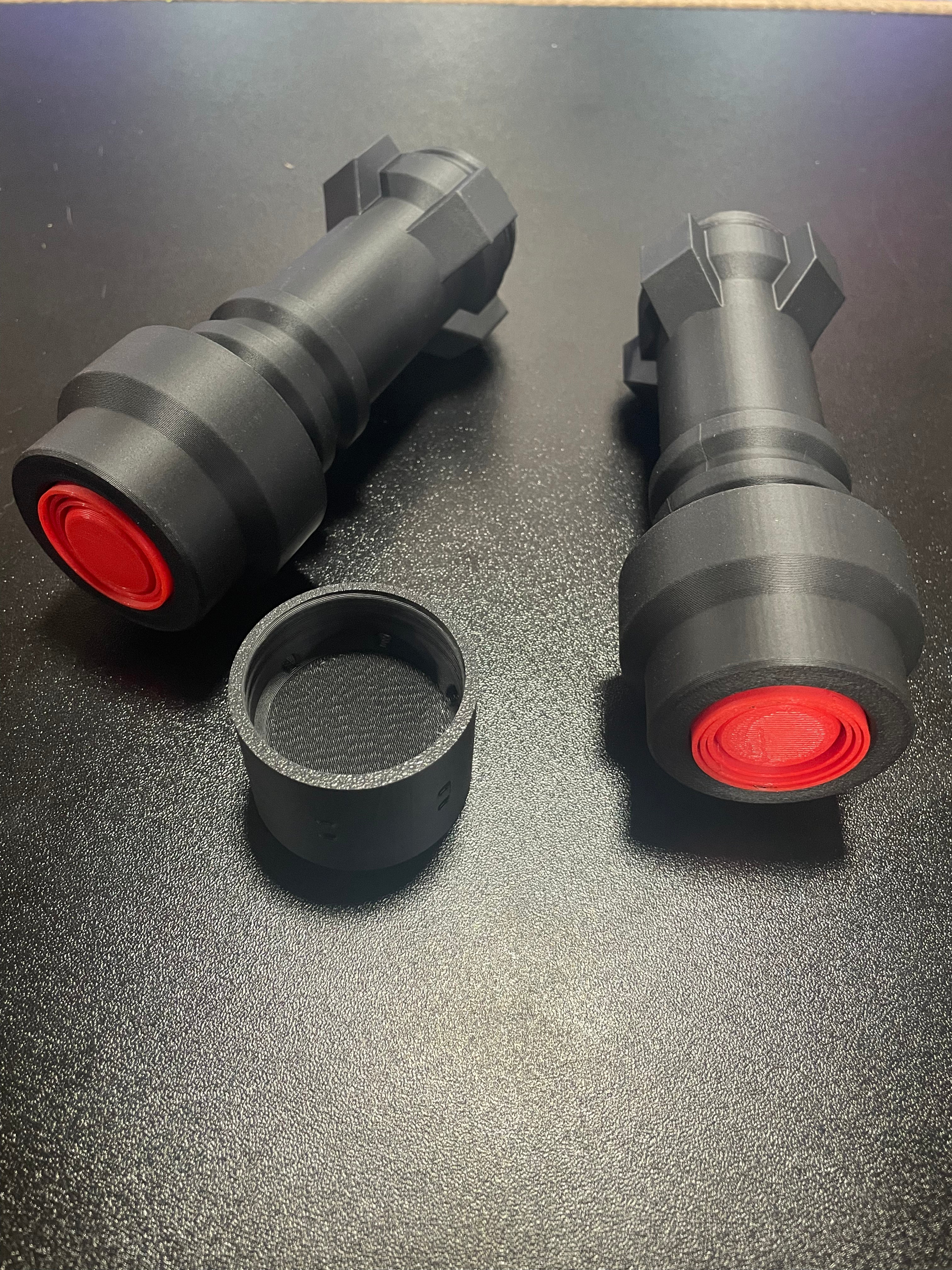 3D Printed Darth Maul Inspired Dual Hilt LEGO Star Wars Lightsaber Black Hilt/Red Blades