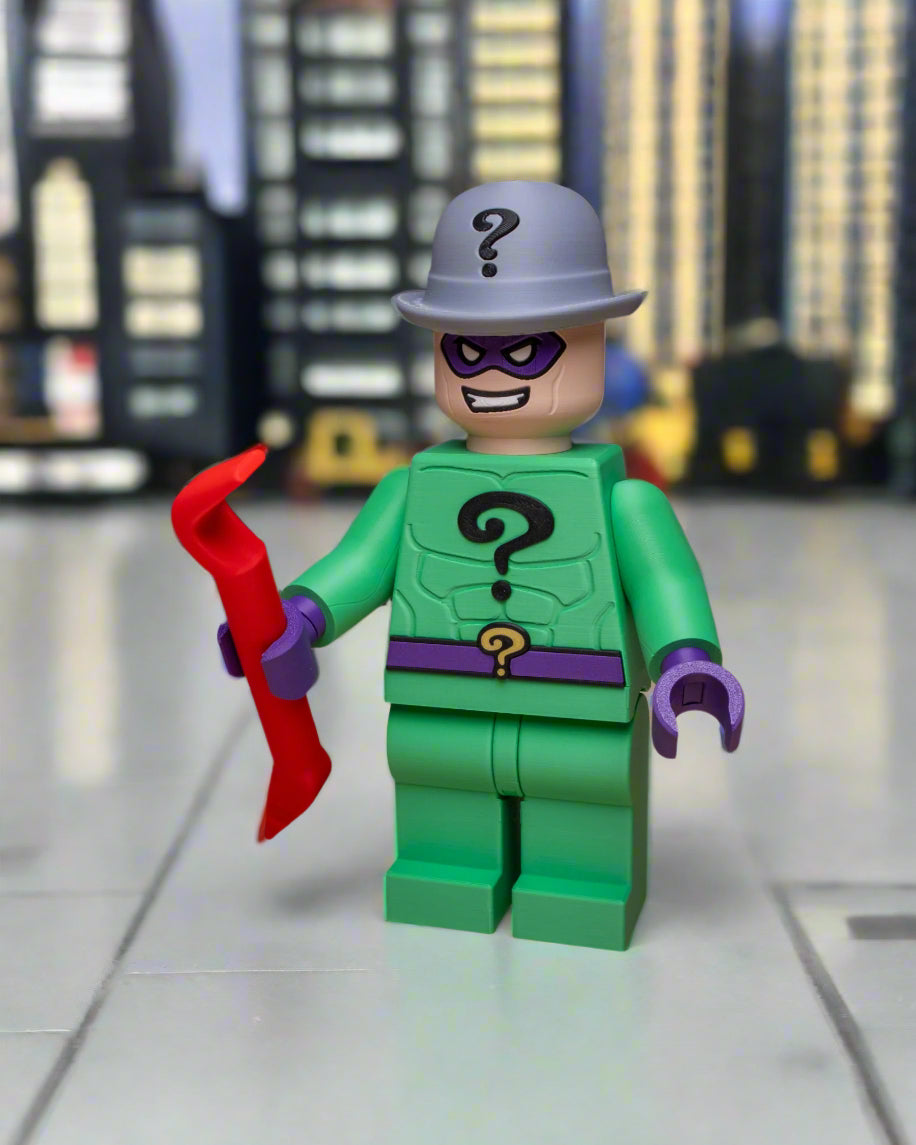 3D Printed The Riddler Large Scale 8.5"- 9.5" Minifigure