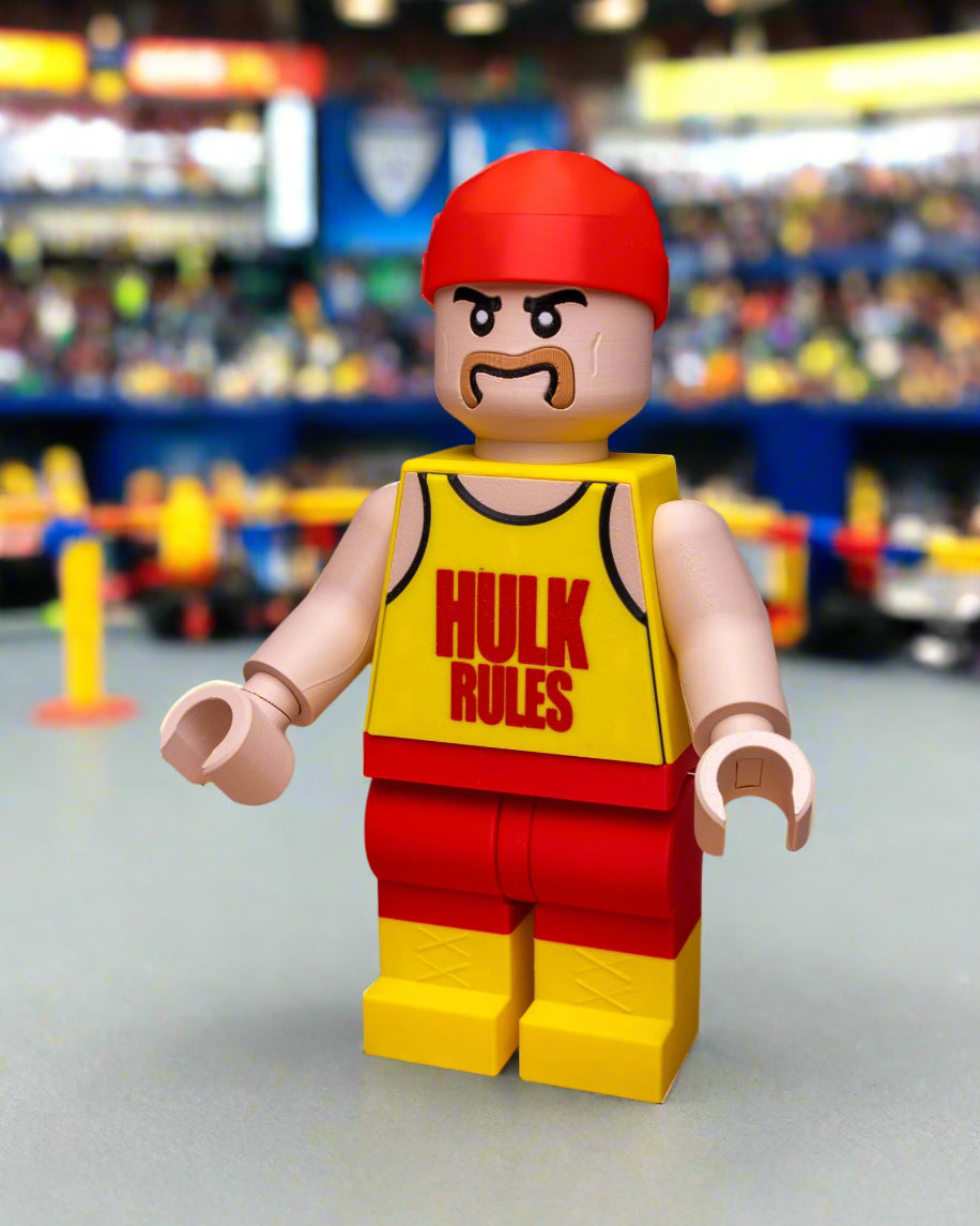 3D Printed Hulk Hogan Large Scale 8.5"- 9.5" Minifigure