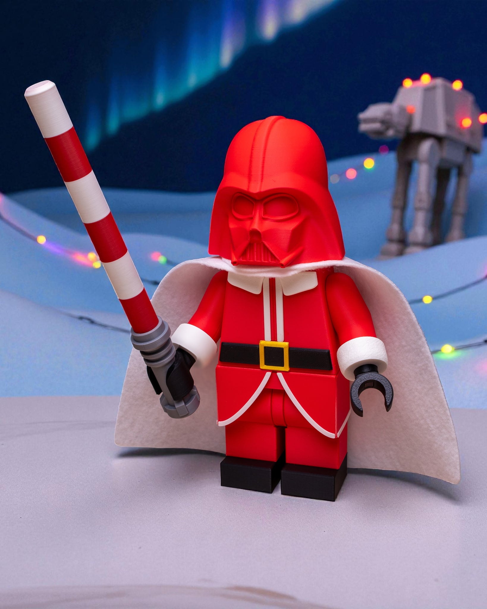 3D Printed Star Wars Darth Vader - Santa Vader Version - Large Scale 8.5"- 9.5" Minifigure