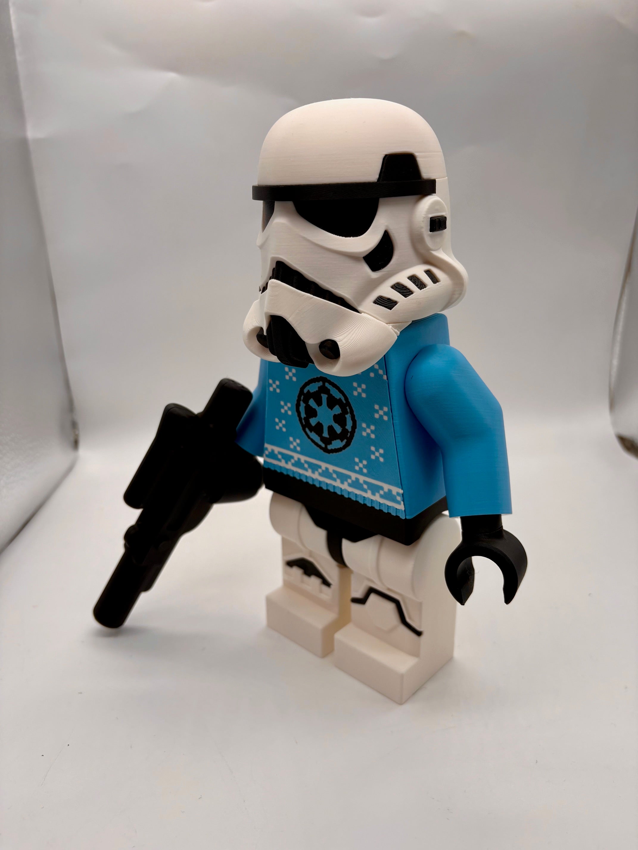 3D Printed Star Wars Stormtrooper - Holiday Sweater Version - Large Scale 8.5"- 9.5" Minifigure