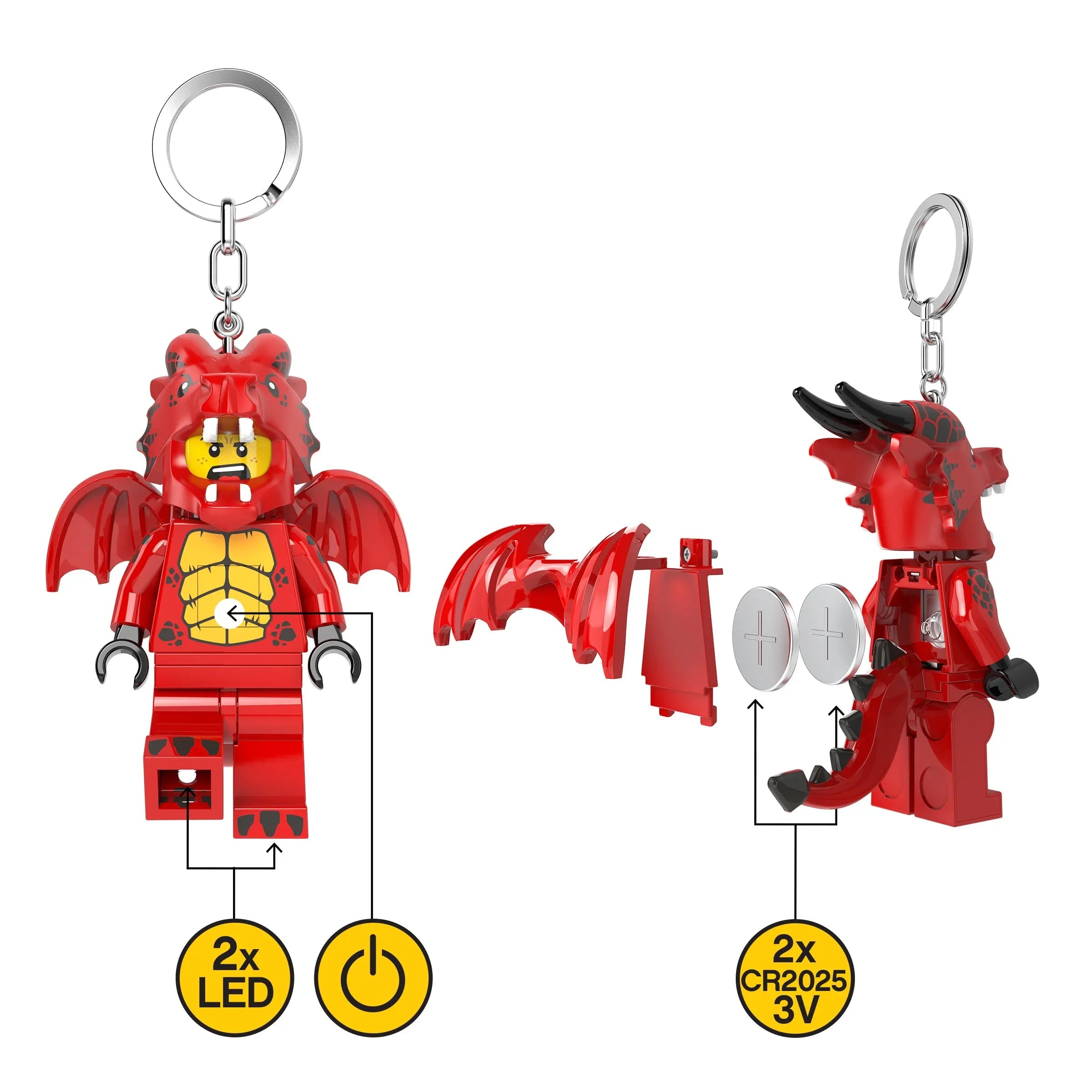 LEGO® Large 3 Inch Tall Figure Keychain Light - Dragon Suit Guy (KE196H)