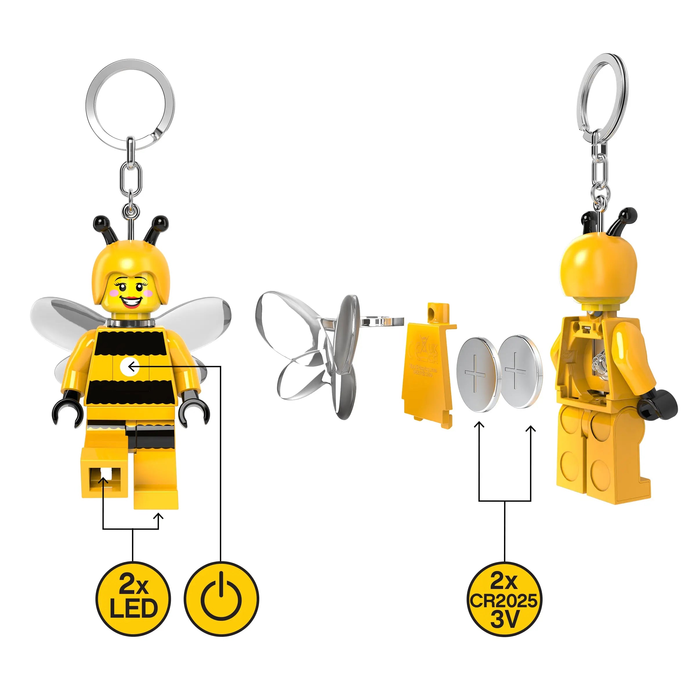 LEGO® Large 3 Inch Tall Figure Keychain Light - Light Bumble (KE211H)