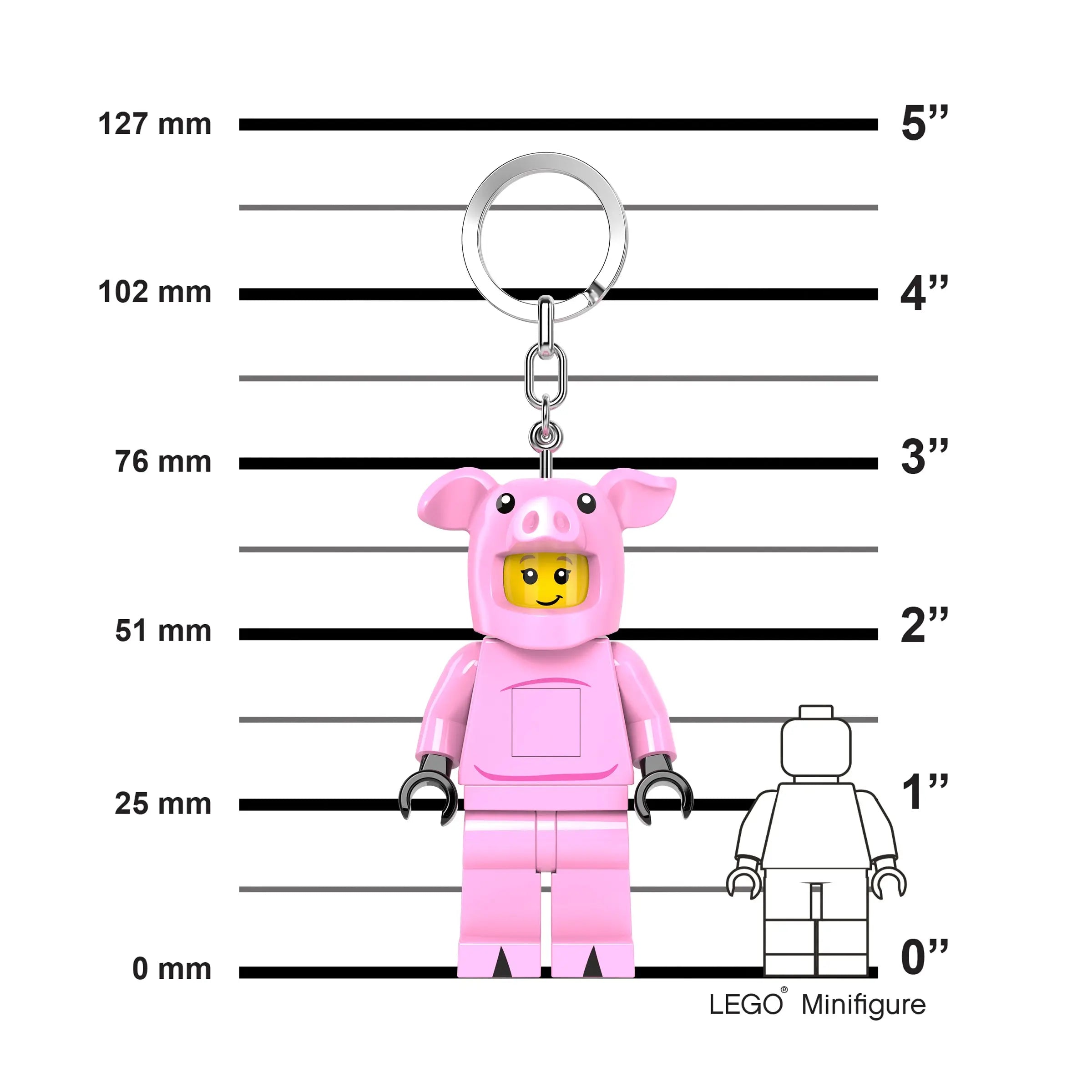LEGO® Large 3 Inch Tall Figure Keychain Light - Little Piggy Girl (KE212H)
