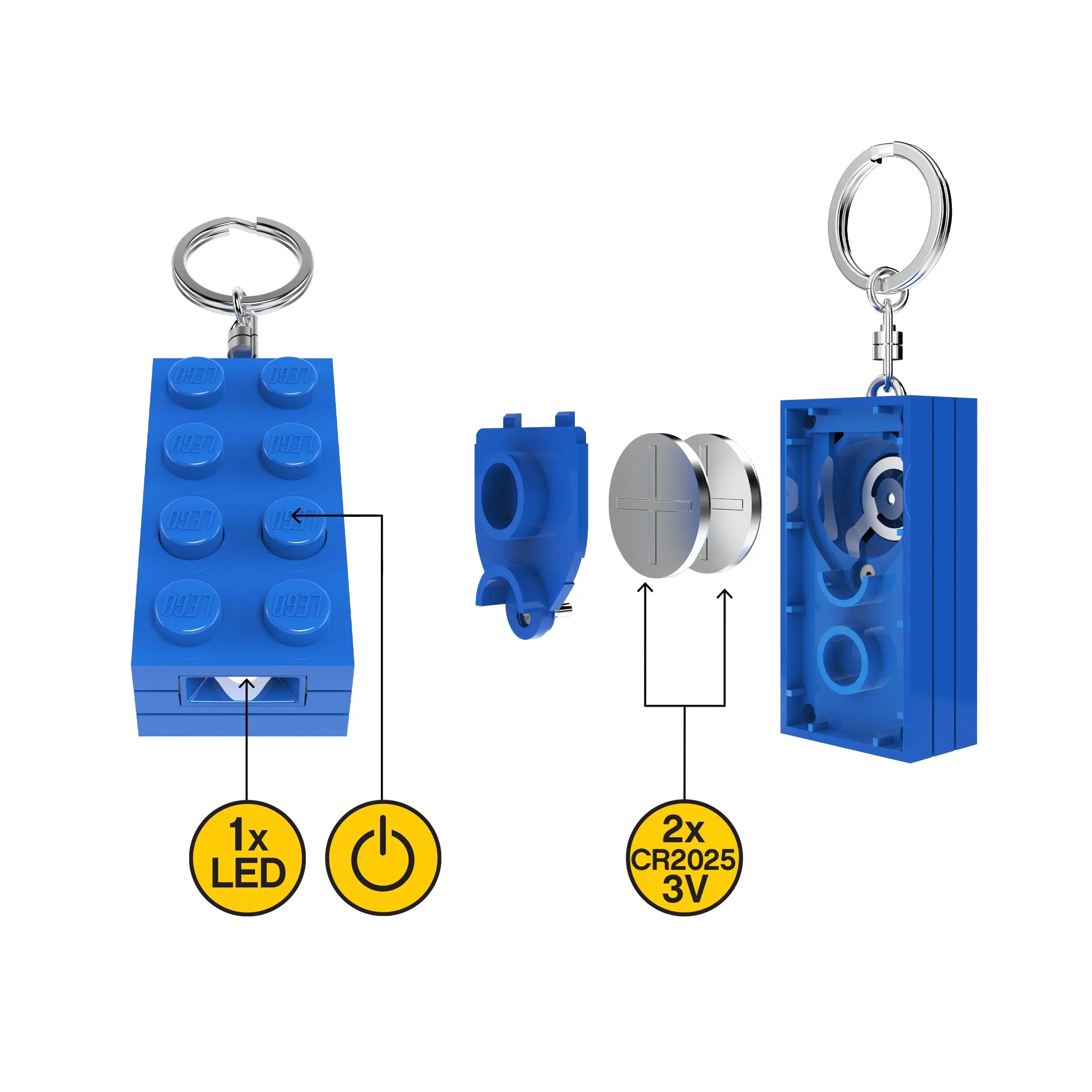 LEGO® 2x4 Brick Keychain Light - Blue (KE234HB)
